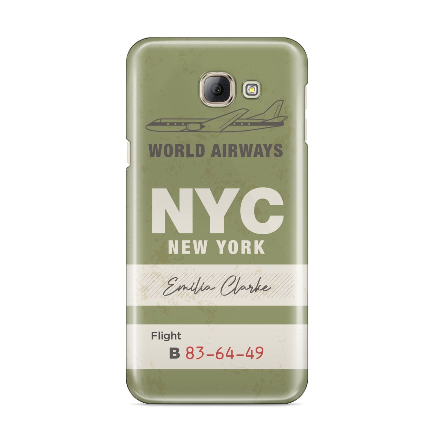 Personalised Vintage Baggage Tag Samsung Galaxy A8 2016 Case