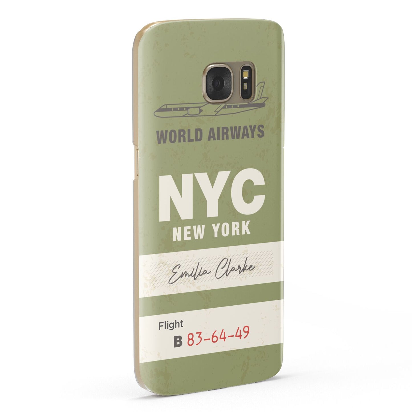 Personalised Vintage Baggage Tag Samsung Galaxy Case Fourty Five Degrees