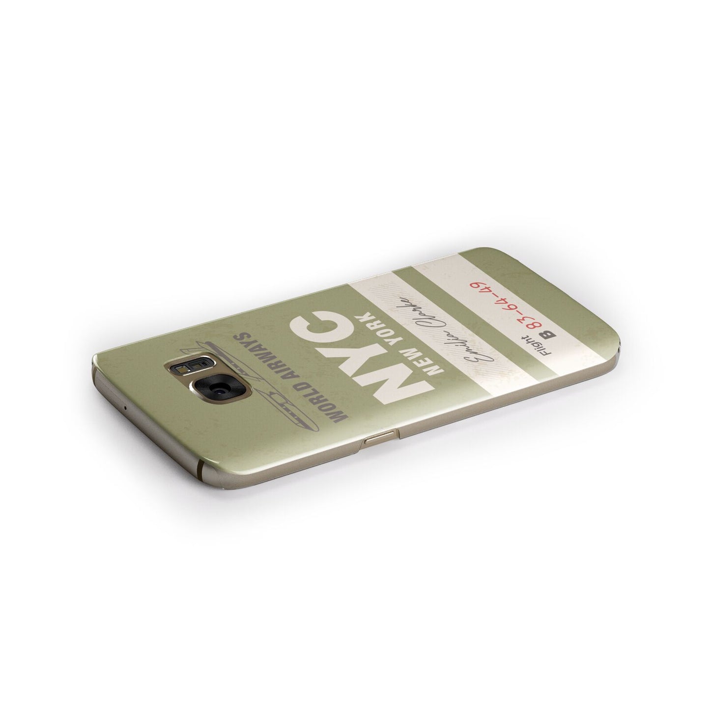 Personalised Vintage Baggage Tag Samsung Galaxy Case Side Close Up