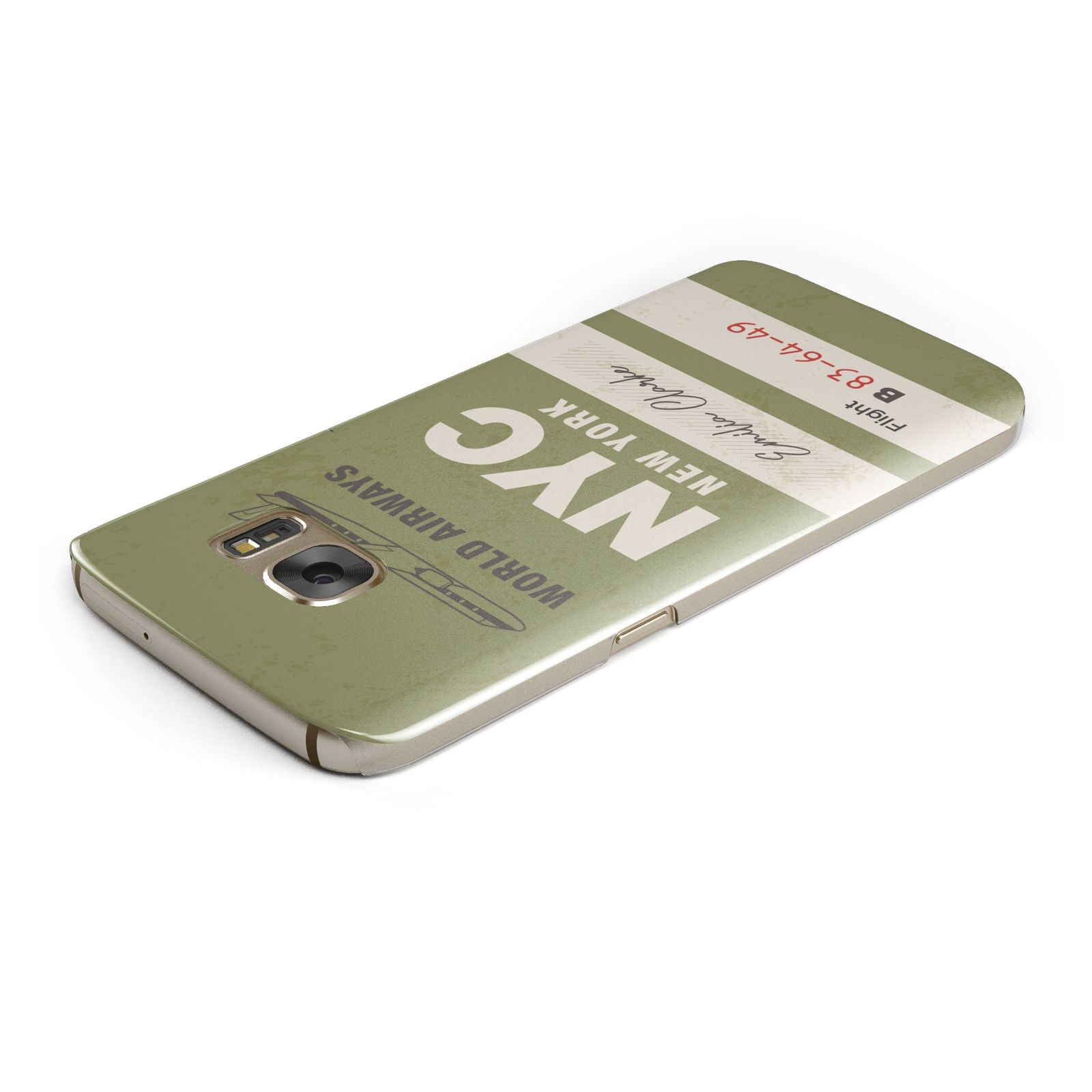 Personalised Vintage Baggage Tag Samsung Galaxy Case Top Cutout