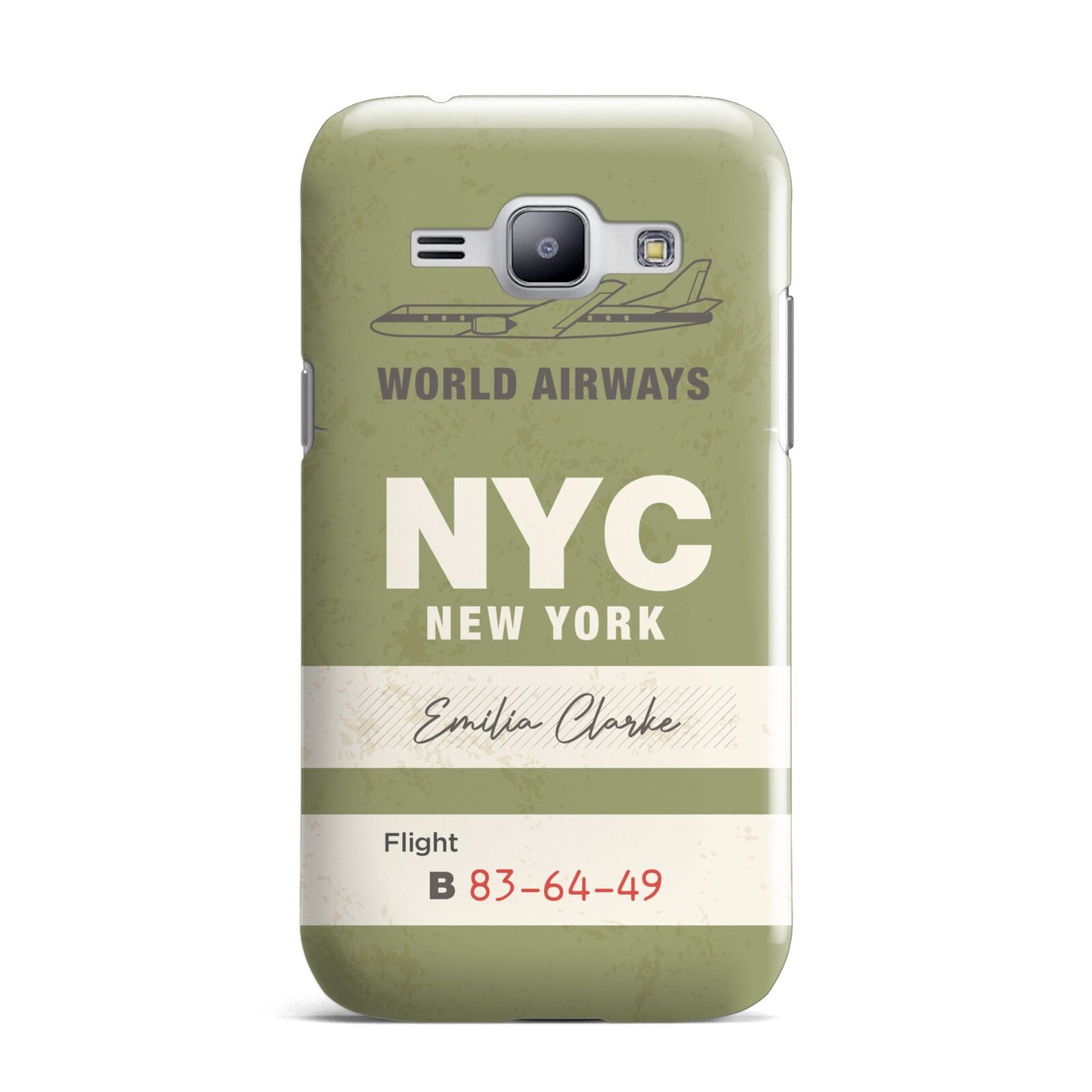 Personalised Vintage Baggage Tag Samsung Galaxy J1 2015 Case