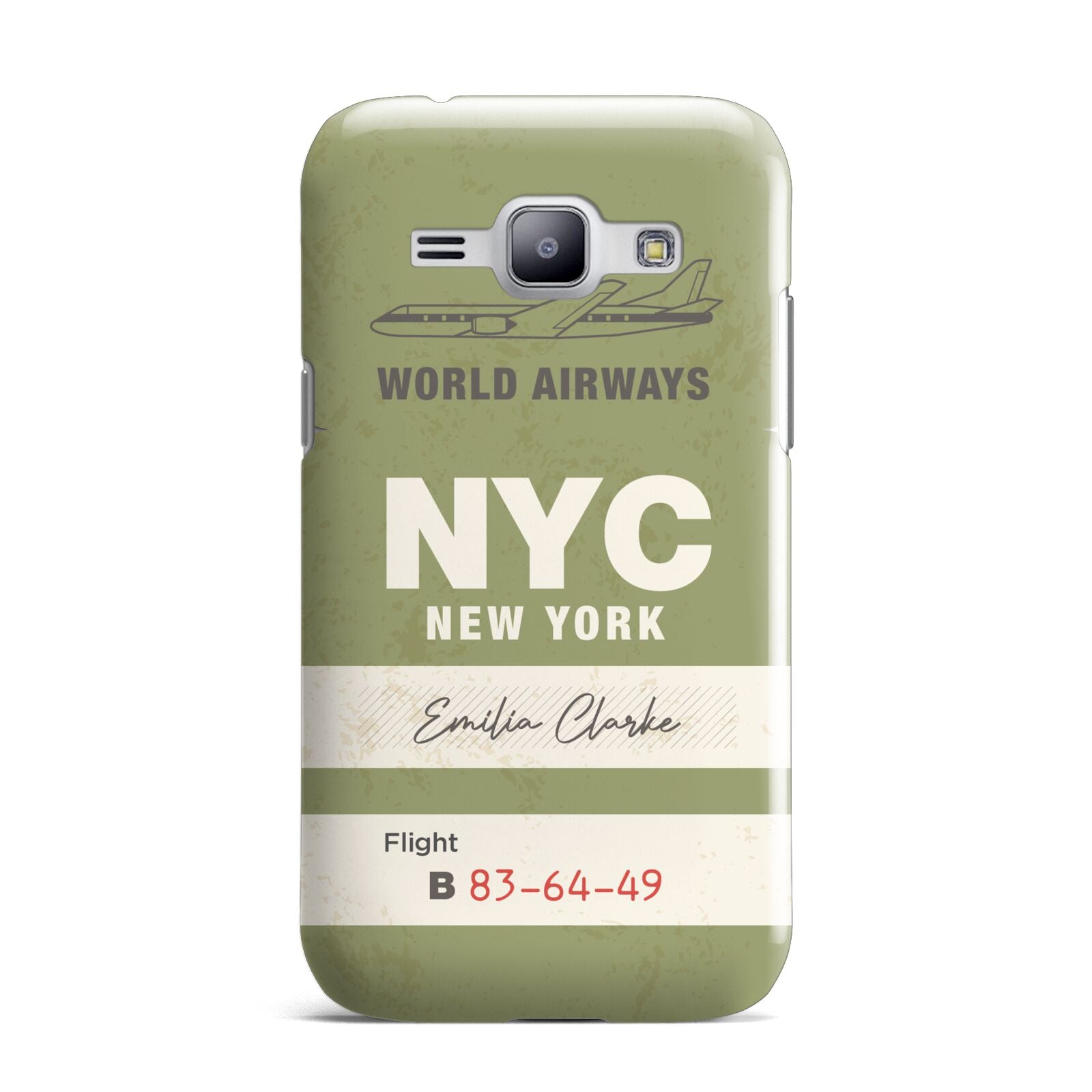 Personalised Vintage Baggage Tag Samsung Galaxy J1 2015 Case
