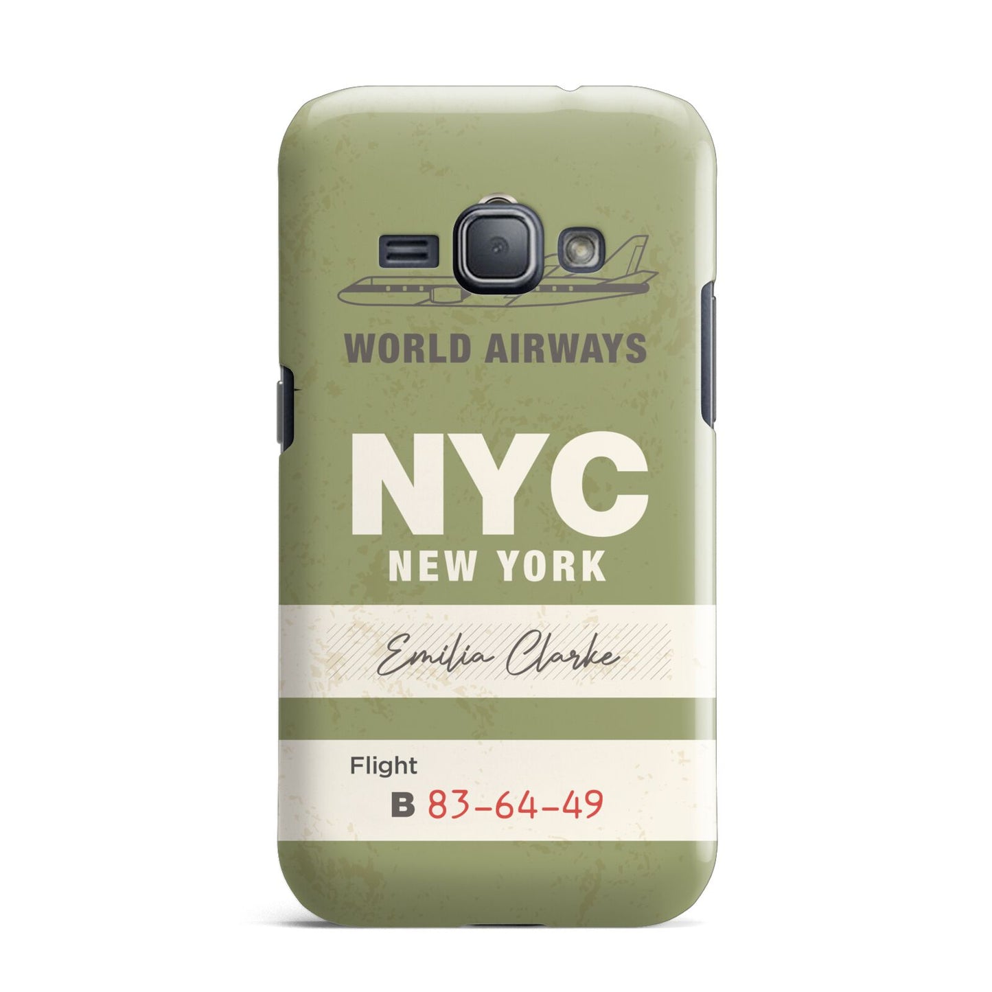 Personalised Vintage Baggage Tag Samsung Galaxy J1 2016 Case