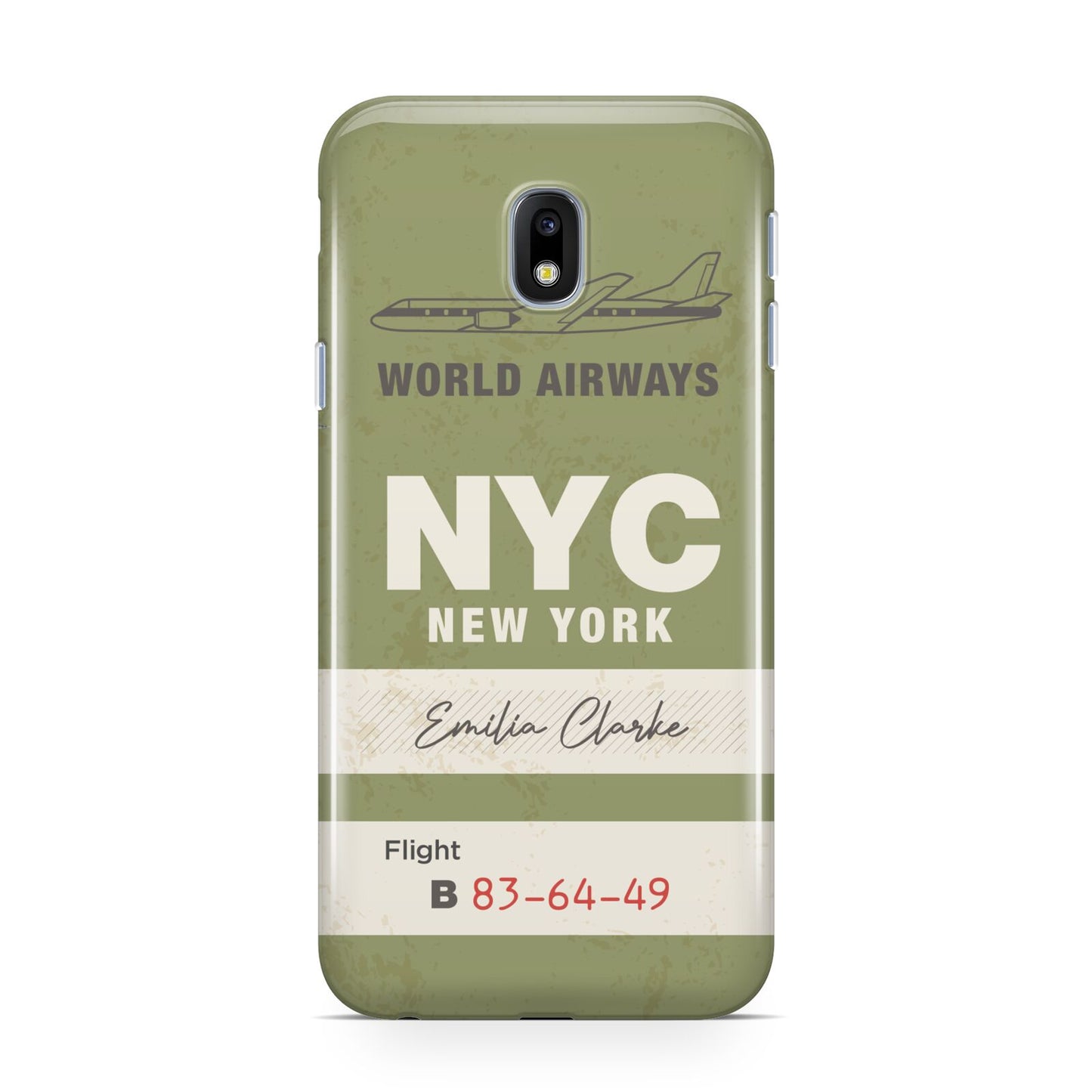 Personalised Vintage Baggage Tag Samsung Galaxy J3 2017 Case