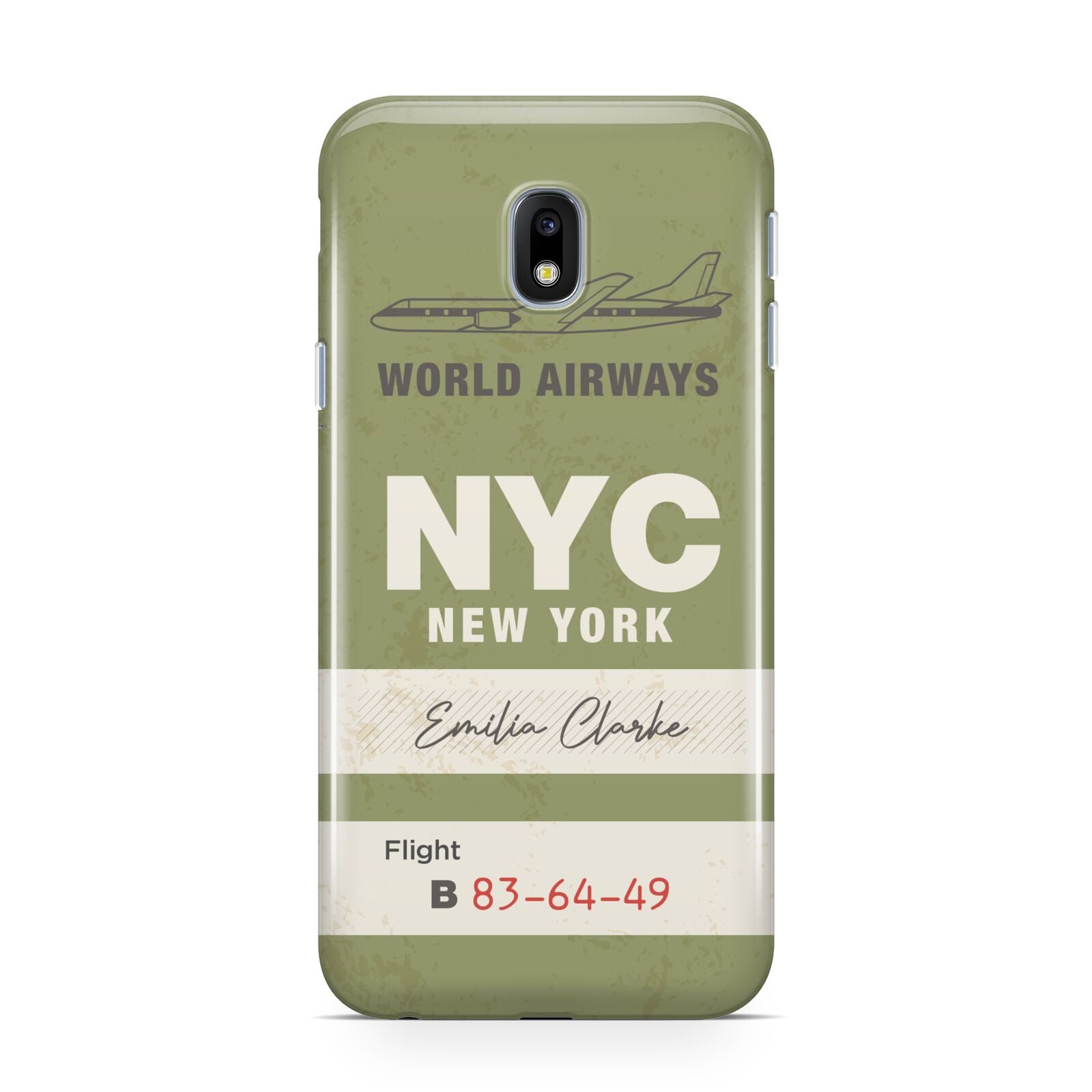 Personalised Vintage Baggage Tag Samsung Galaxy J3 2017 Case