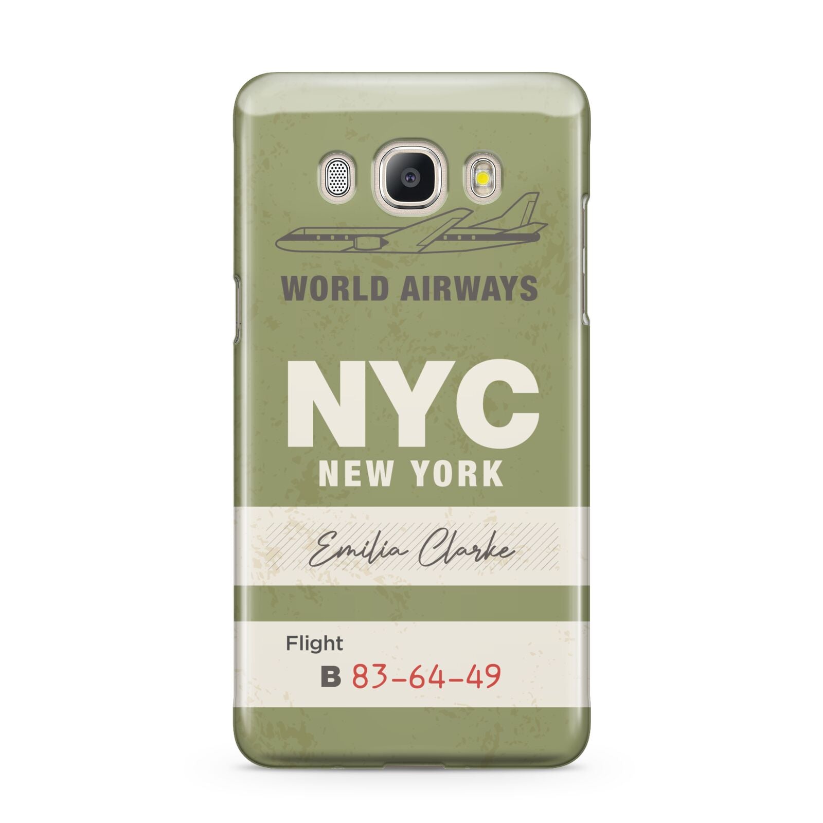 Personalised Vintage Baggage Tag Samsung Galaxy J5 2016 Case