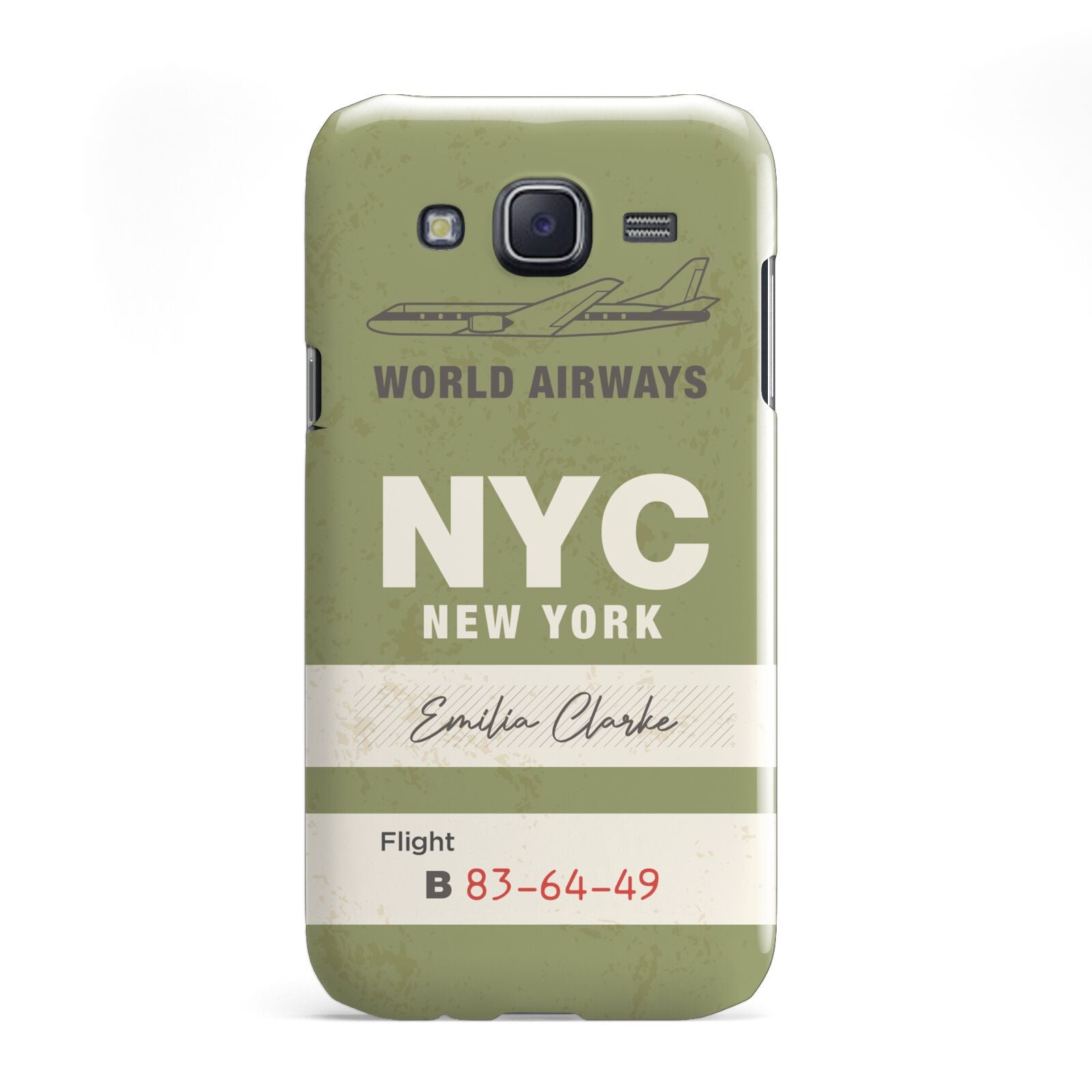 Personalised Vintage Baggage Tag Samsung Galaxy J5 Case