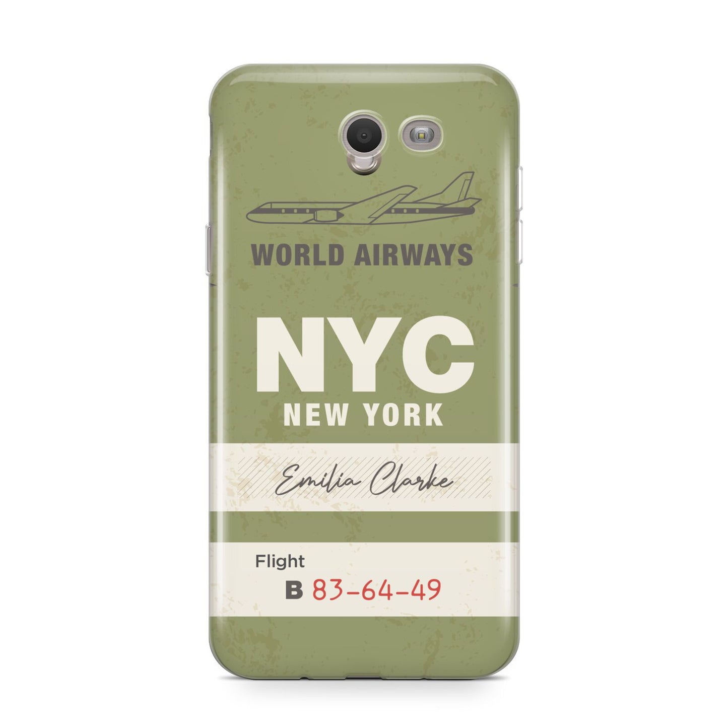 Personalised Vintage Baggage Tag Samsung Galaxy J7 2017 Case