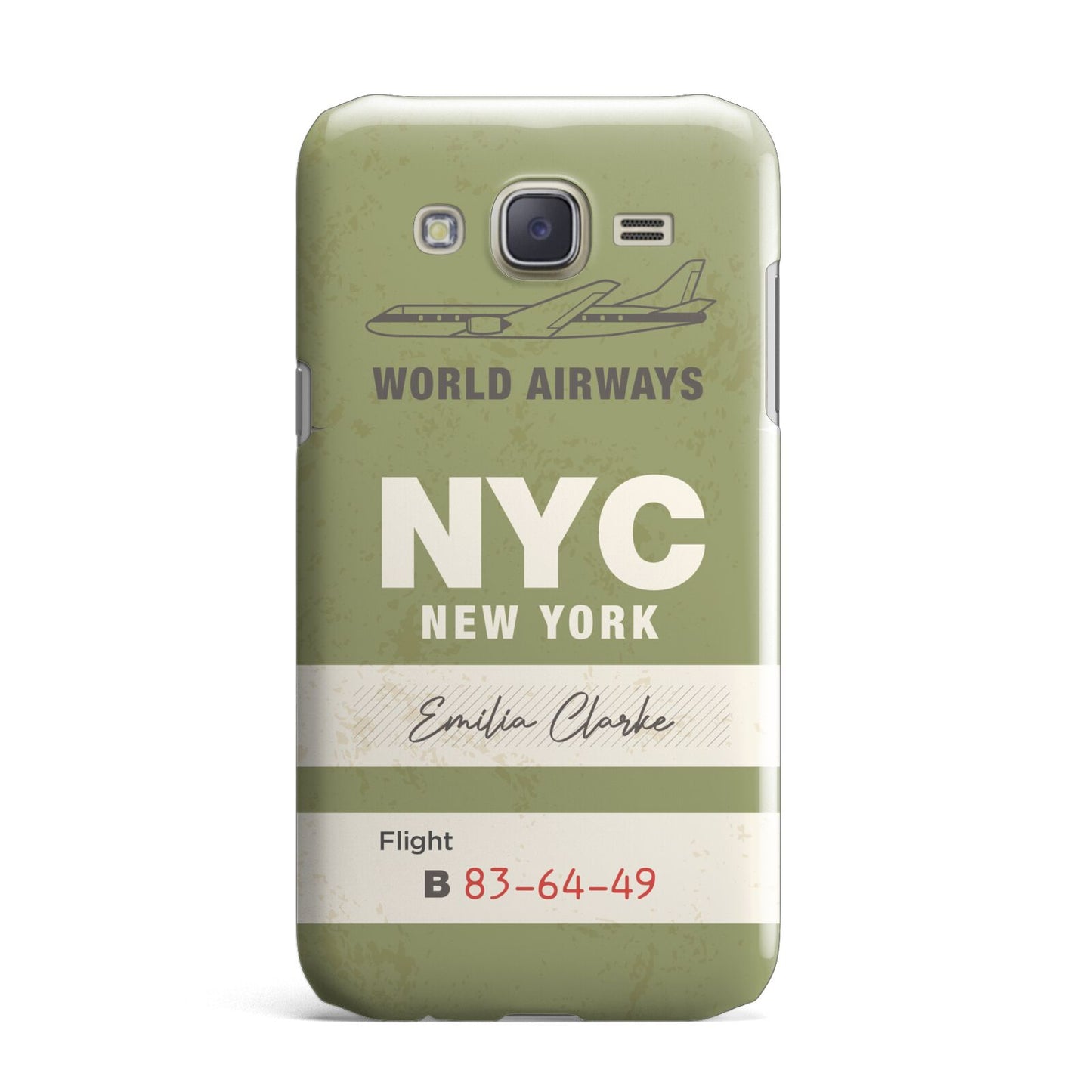 Personalised Vintage Baggage Tag Samsung Galaxy J7 Case