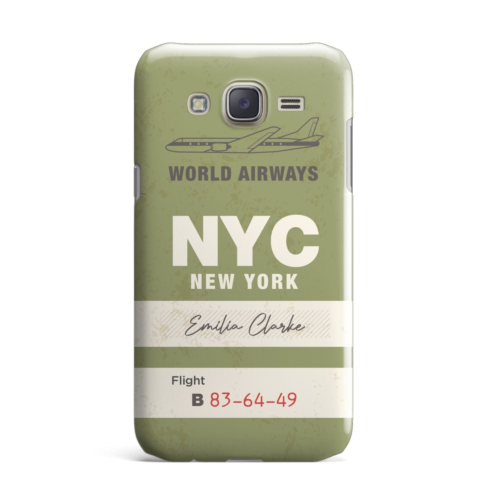 Personalised Vintage Baggage Tag Samsung Galaxy J7 Case