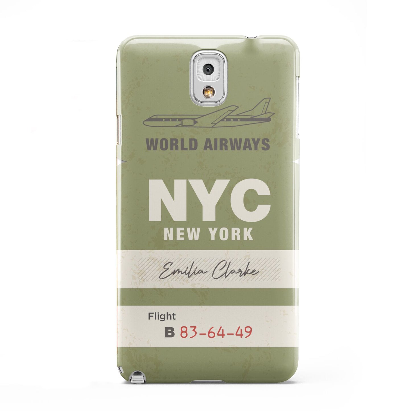Personalised Vintage Baggage Tag Samsung Galaxy Note 3 Case