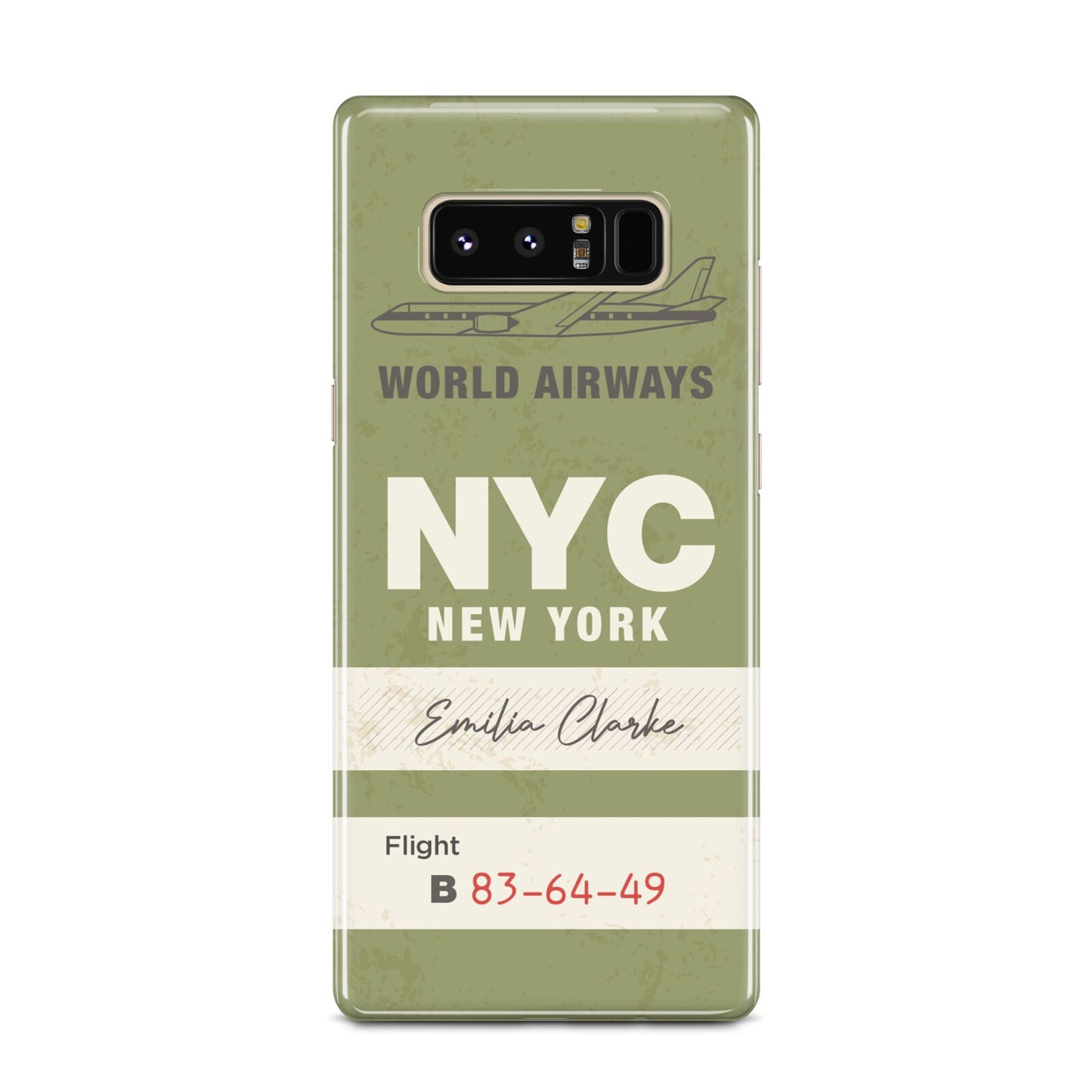 Personalised Vintage Baggage Tag Samsung Galaxy Note 8 Case