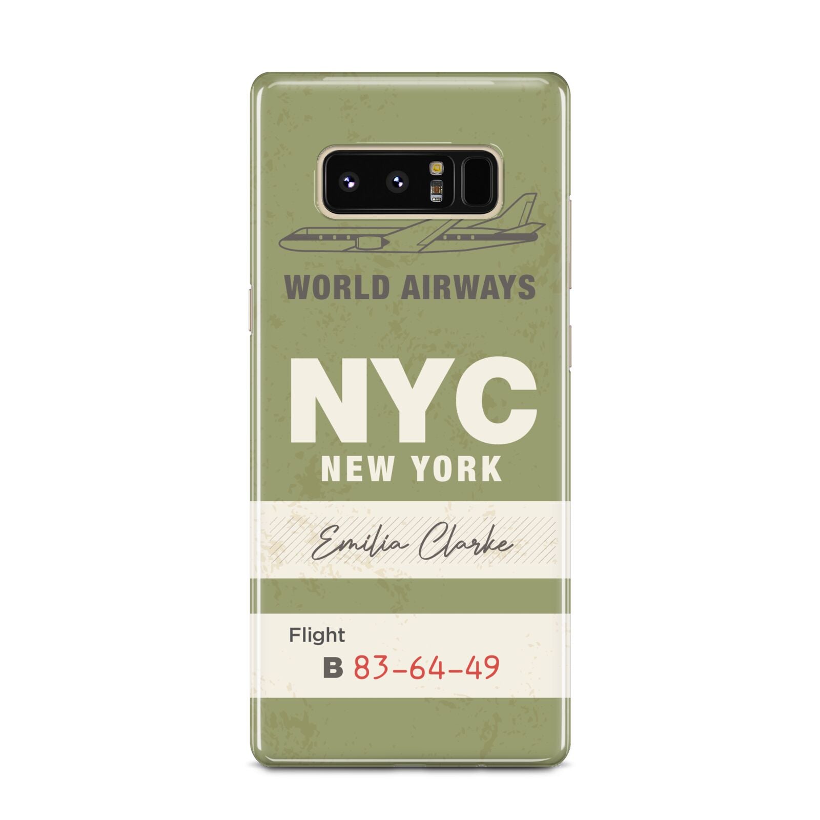 Personalised Vintage Baggage Tag Samsung Galaxy Note 8 Case