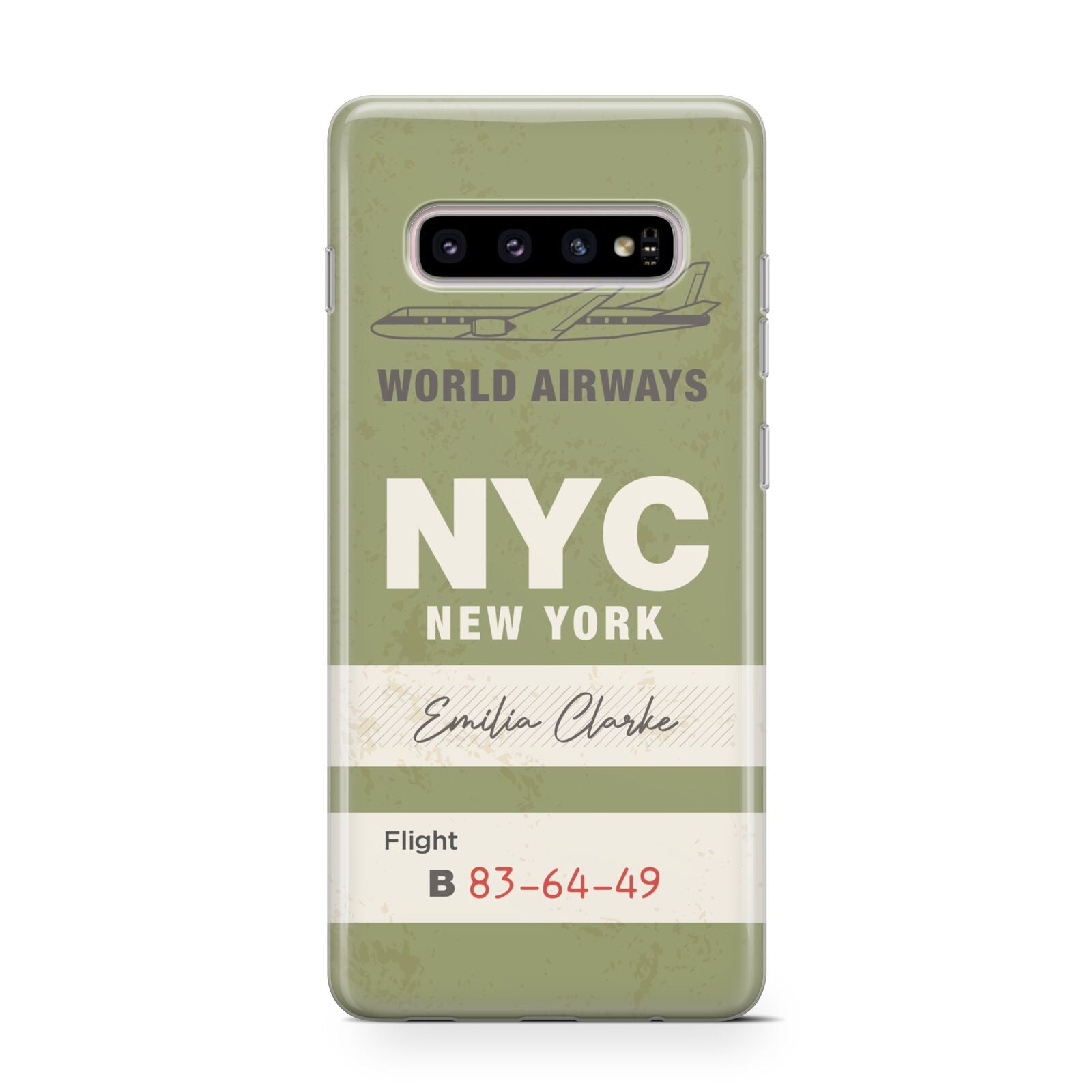 Personalised Vintage Baggage Tag Samsung Galaxy S10 Case