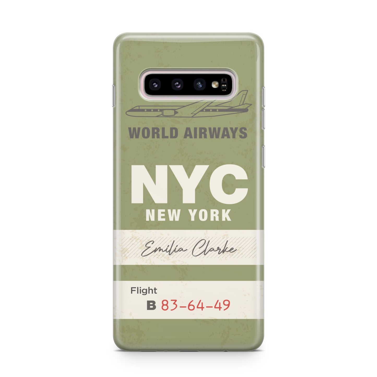 Personalised Vintage Baggage Tag Samsung Galaxy S10 Plus Case