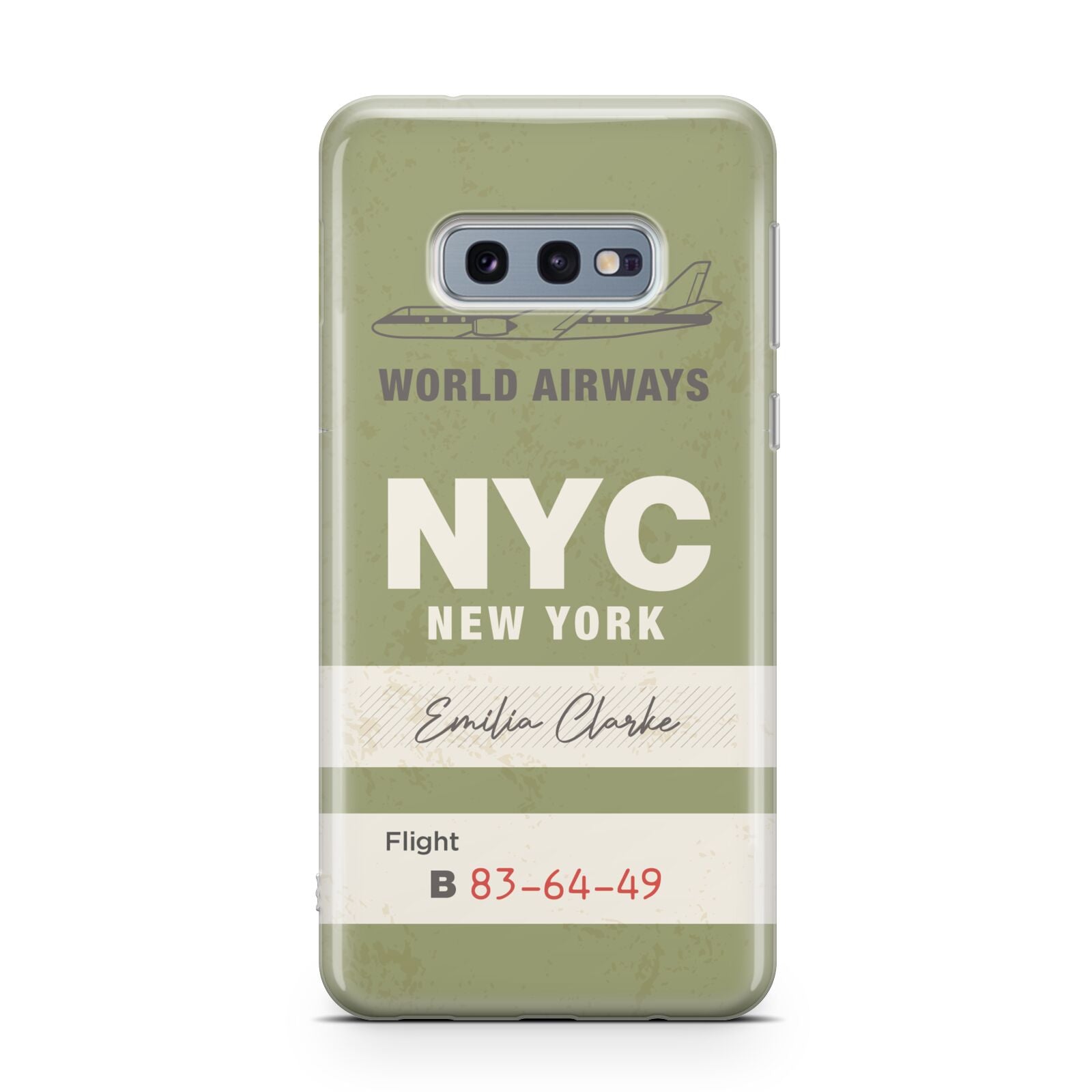 Personalised Vintage Baggage Tag Samsung Galaxy S10E Case