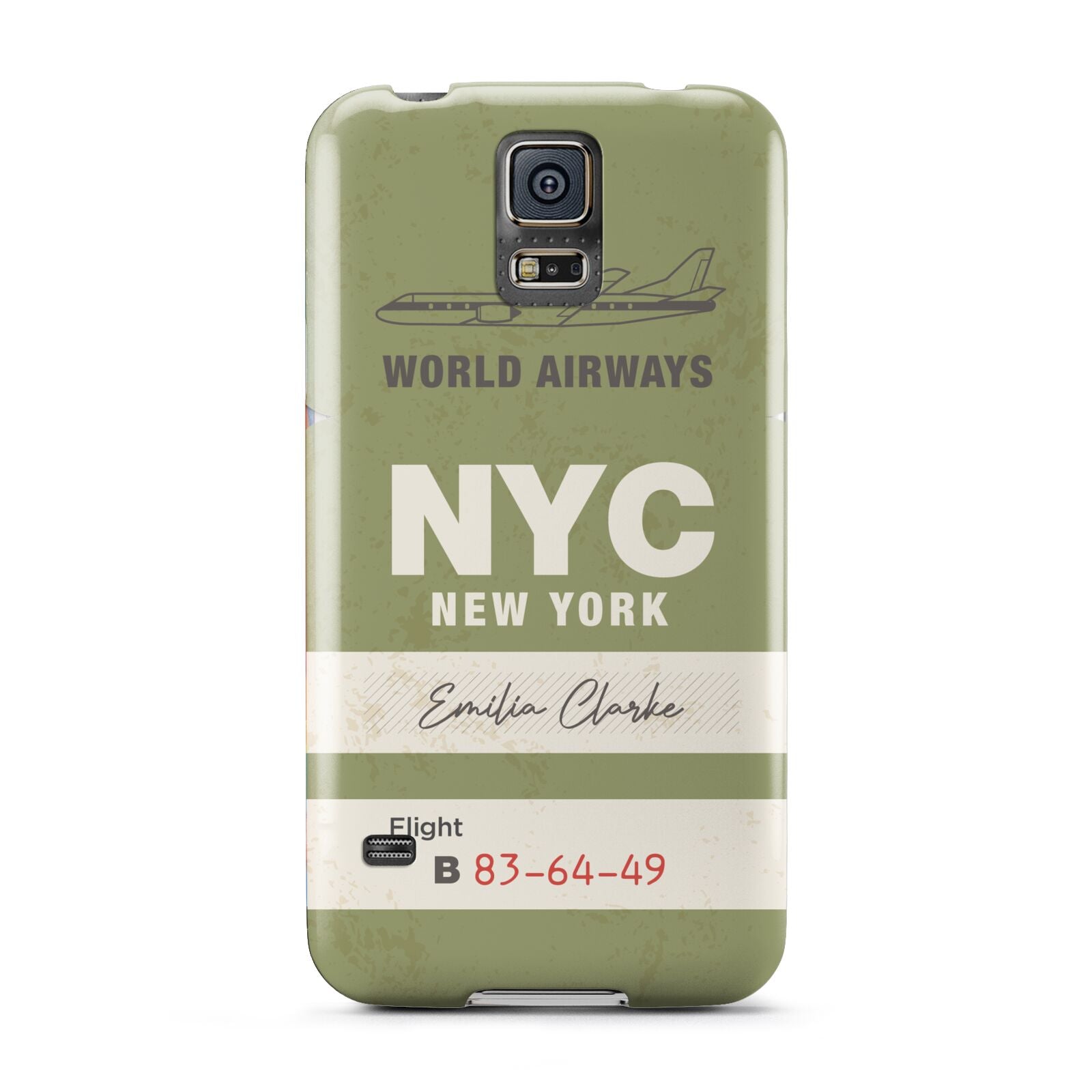 Personalised Vintage Baggage Tag Samsung Galaxy S5 Case