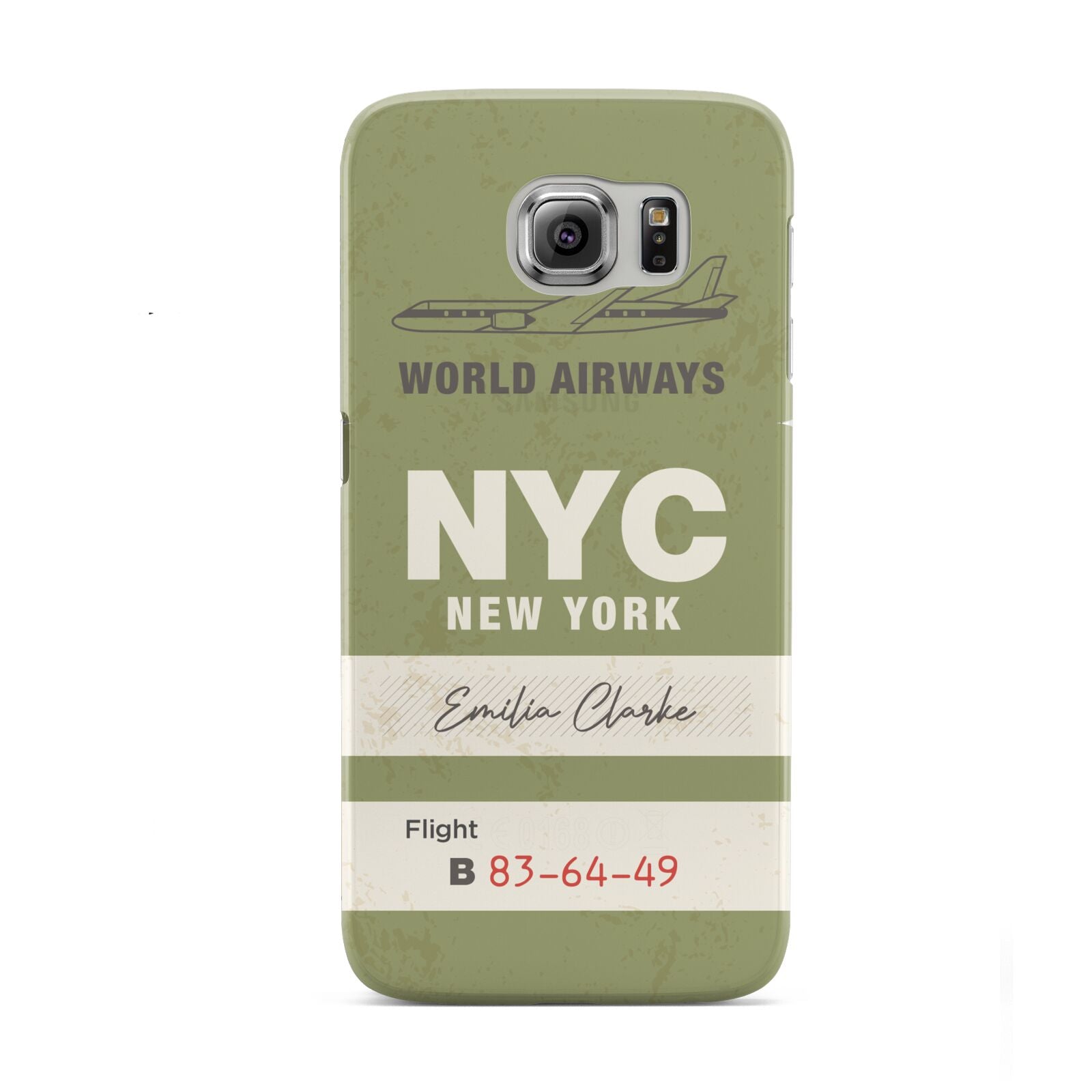 Personalised Vintage Baggage Tag Samsung Galaxy S6 Case