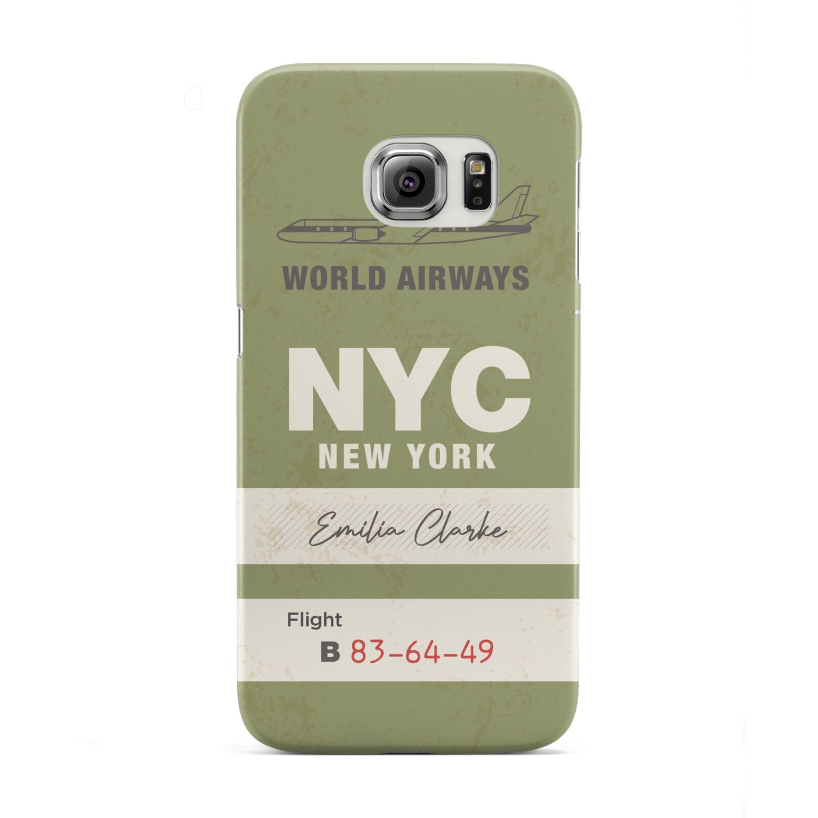 Personalised Vintage Baggage Tag Samsung Galaxy S6 Edge Case