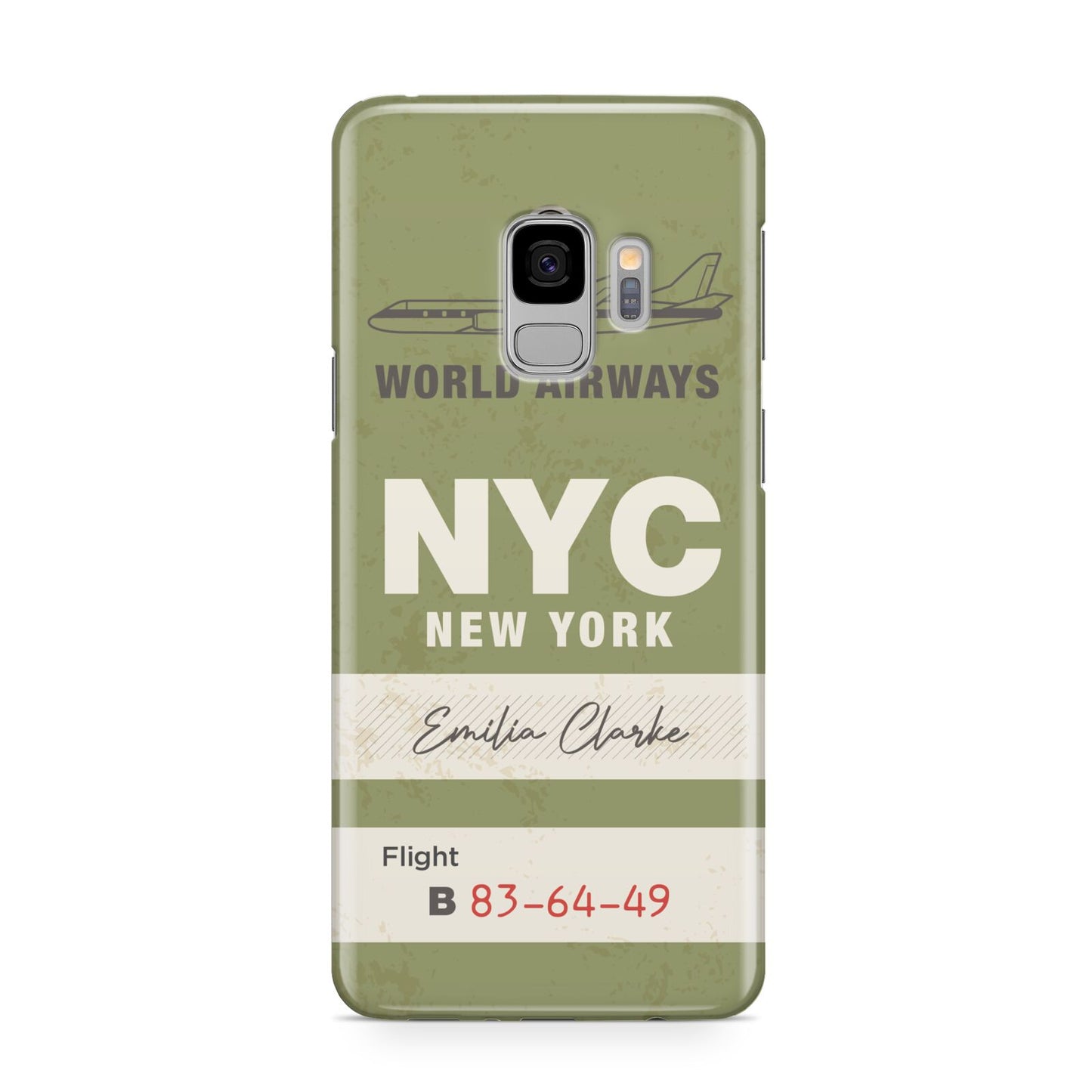 Personalised Vintage Baggage Tag Samsung Galaxy S9 Case