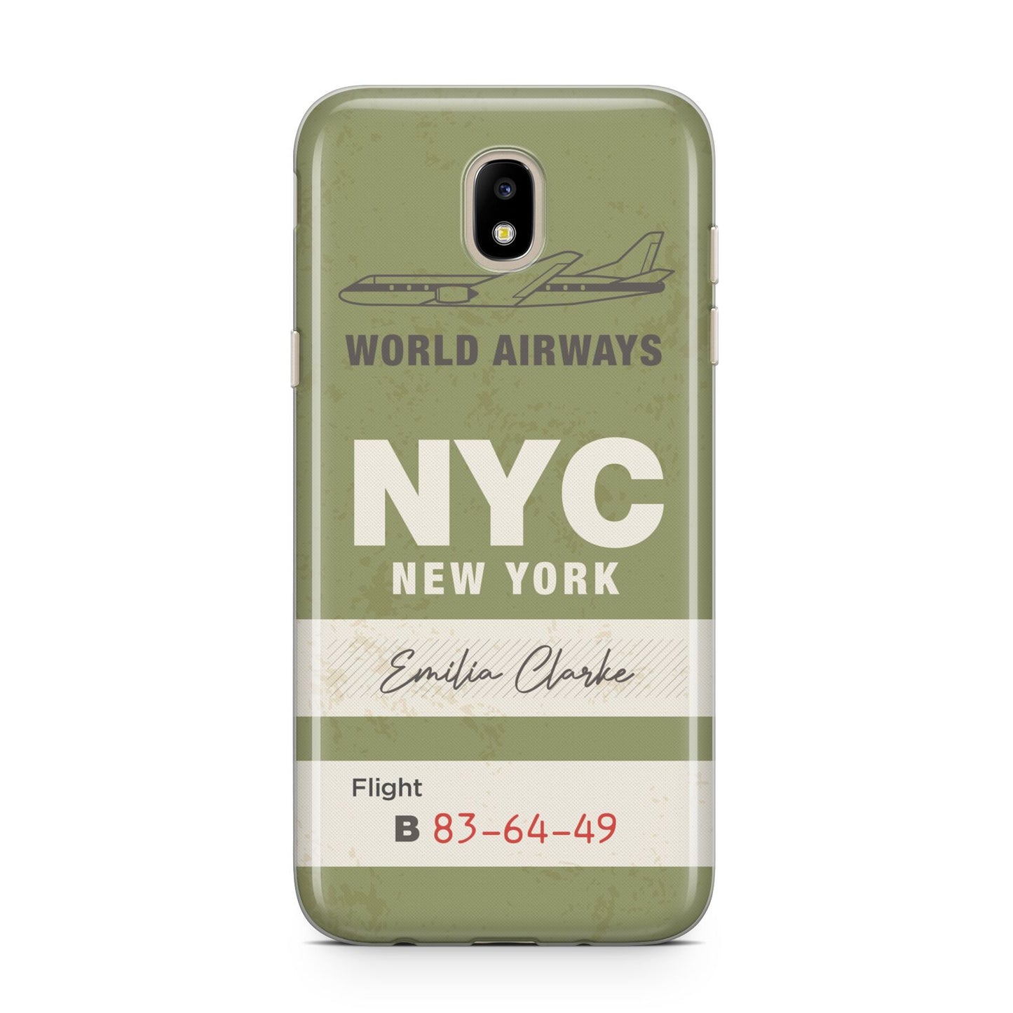 Personalised Vintage Baggage Tag Samsung J5 2017 Case