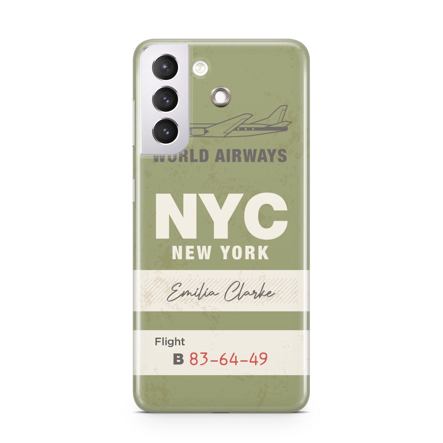 Personalised Vintage Baggage Tag Samsung S21 Case