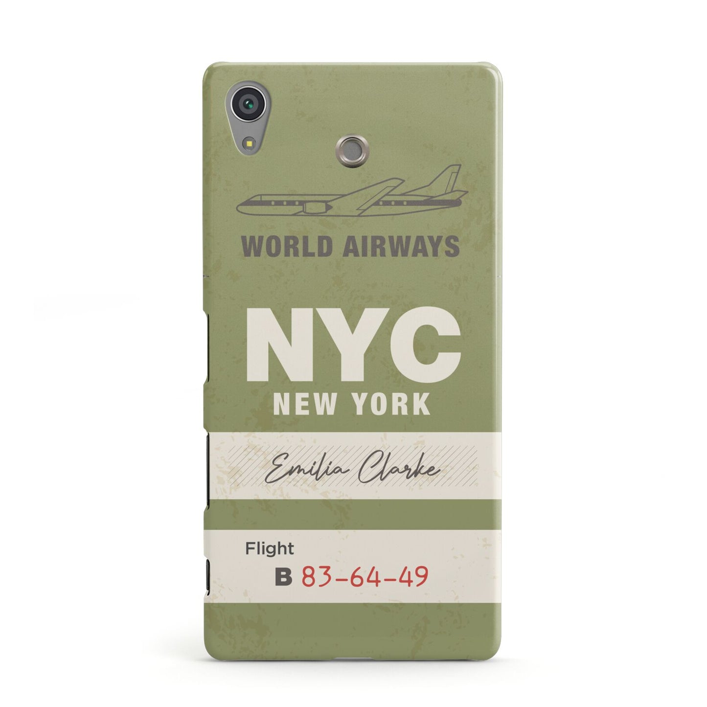 Personalised Vintage Baggage Tag Sony Xperia Case