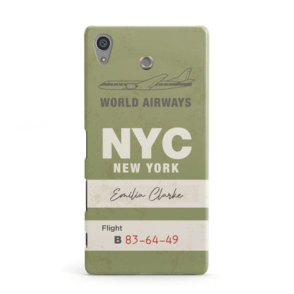 Personalised Vintage Baggage Tag Sony Xperia Case