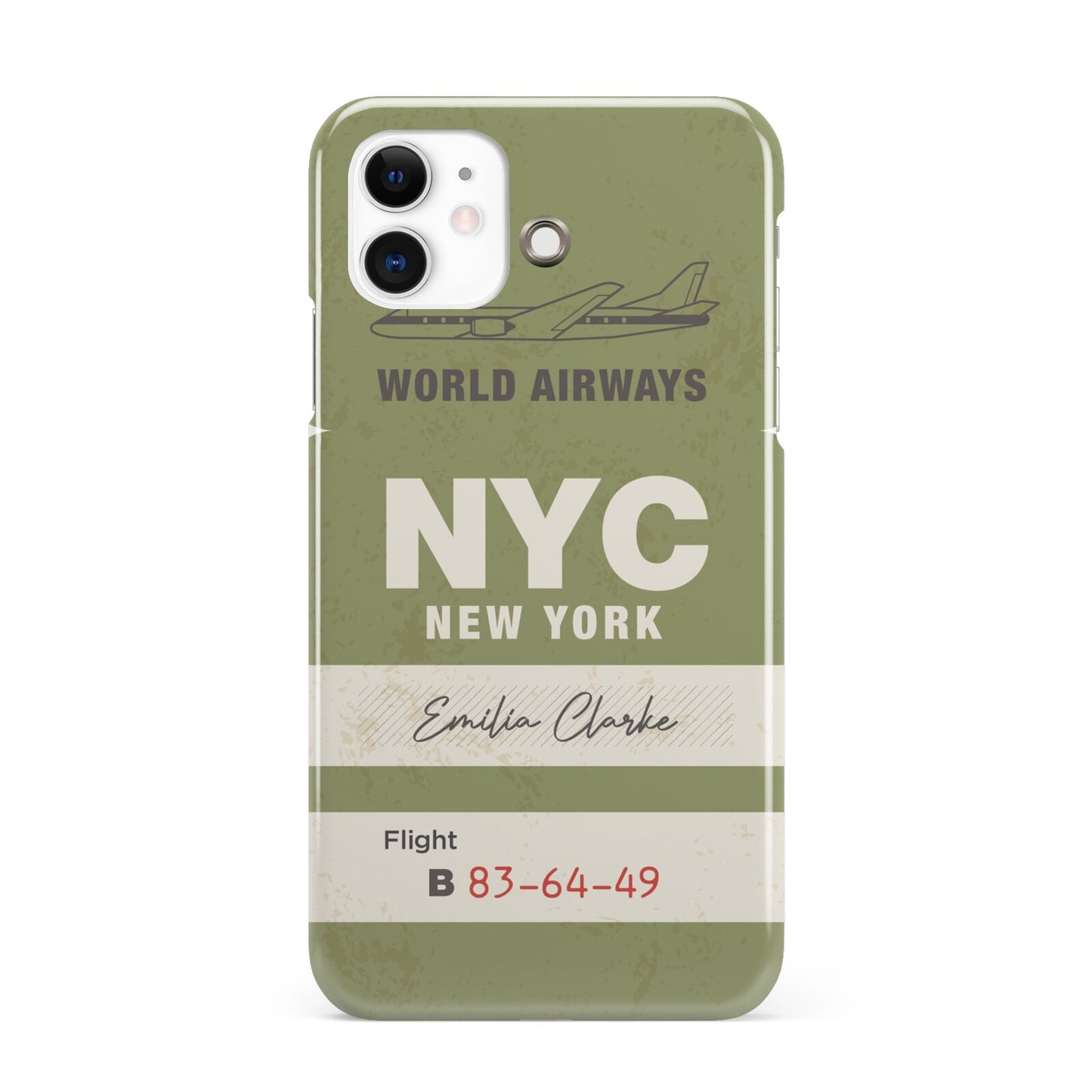 Personalised Vintage Baggage Tag iPhone 11 3D Snap Case