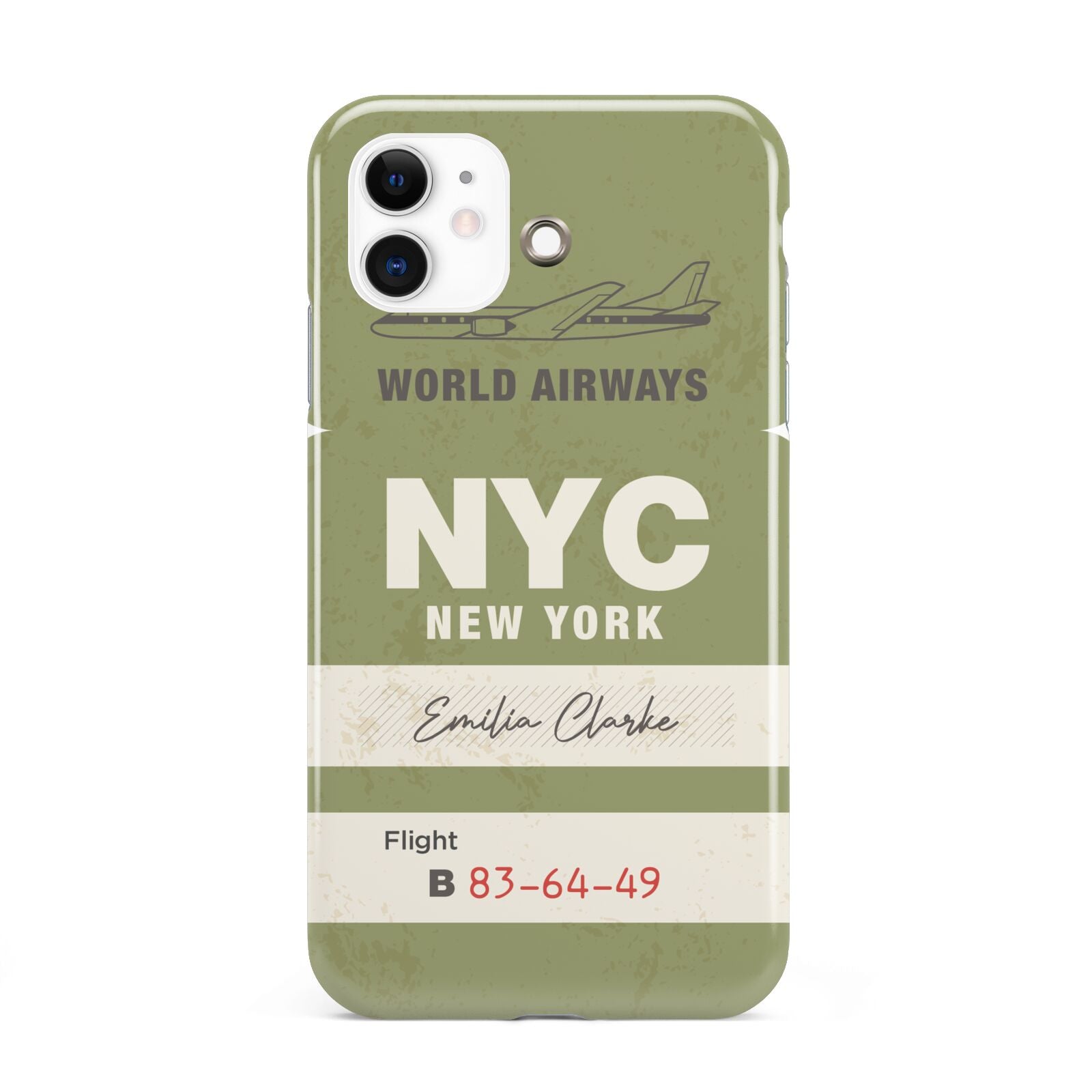 Personalised Vintage Baggage Tag iPhone 11 3D Tough Case