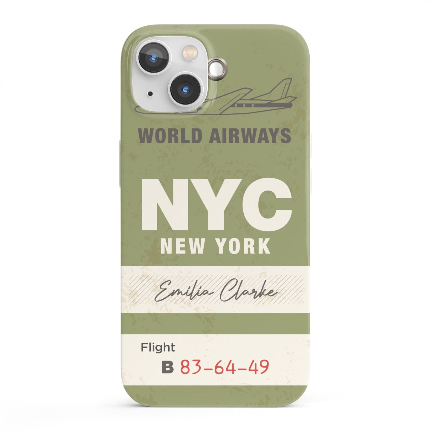 Personalised Vintage Baggage Tag iPhone 13 Full Wrap 3D Snap Case
