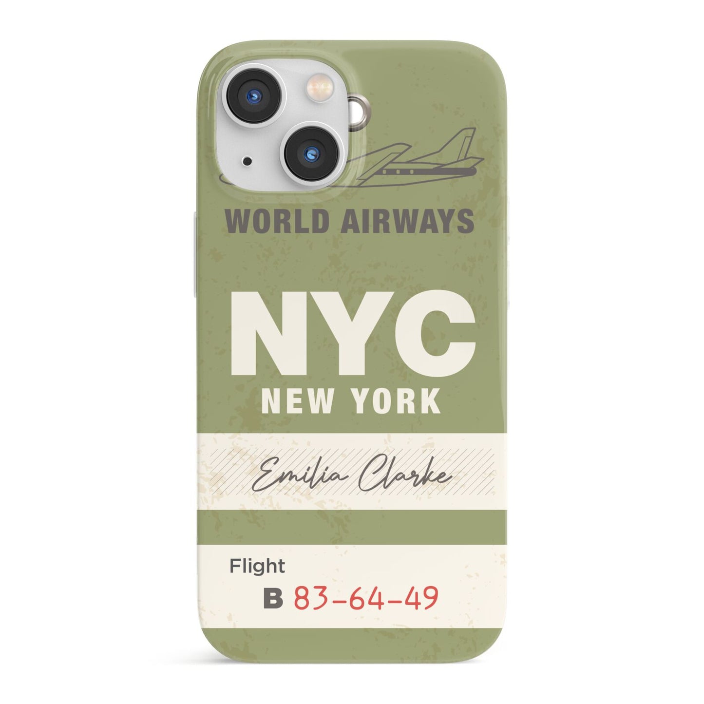 Personalised Vintage Baggage Tag iPhone 13 Mini Full Wrap 3D Snap Case