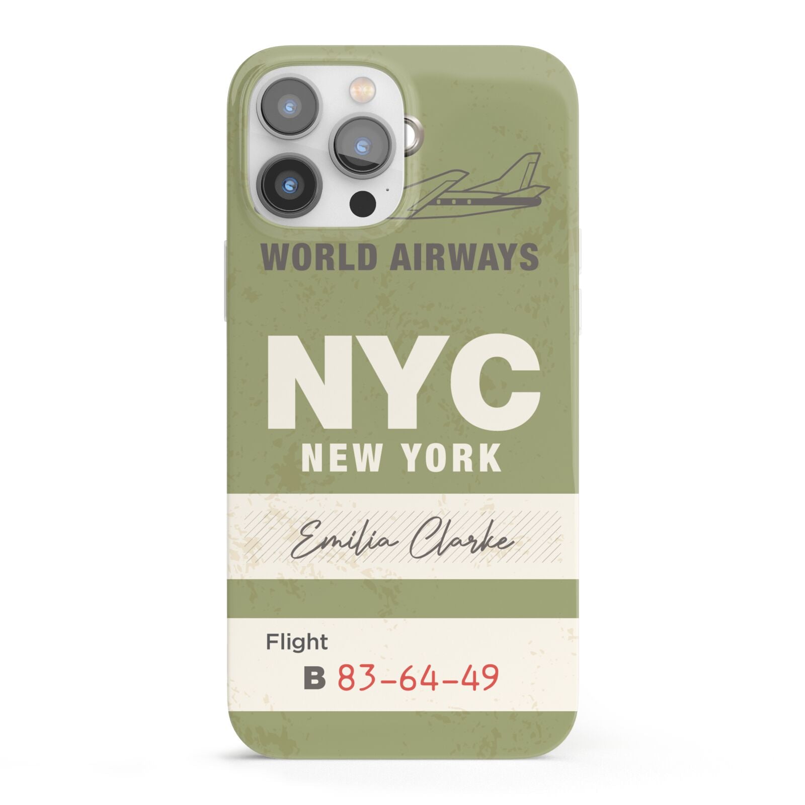 Personalised Vintage Baggage Tag iPhone 13 Pro Max Full Wrap 3D Snap Case