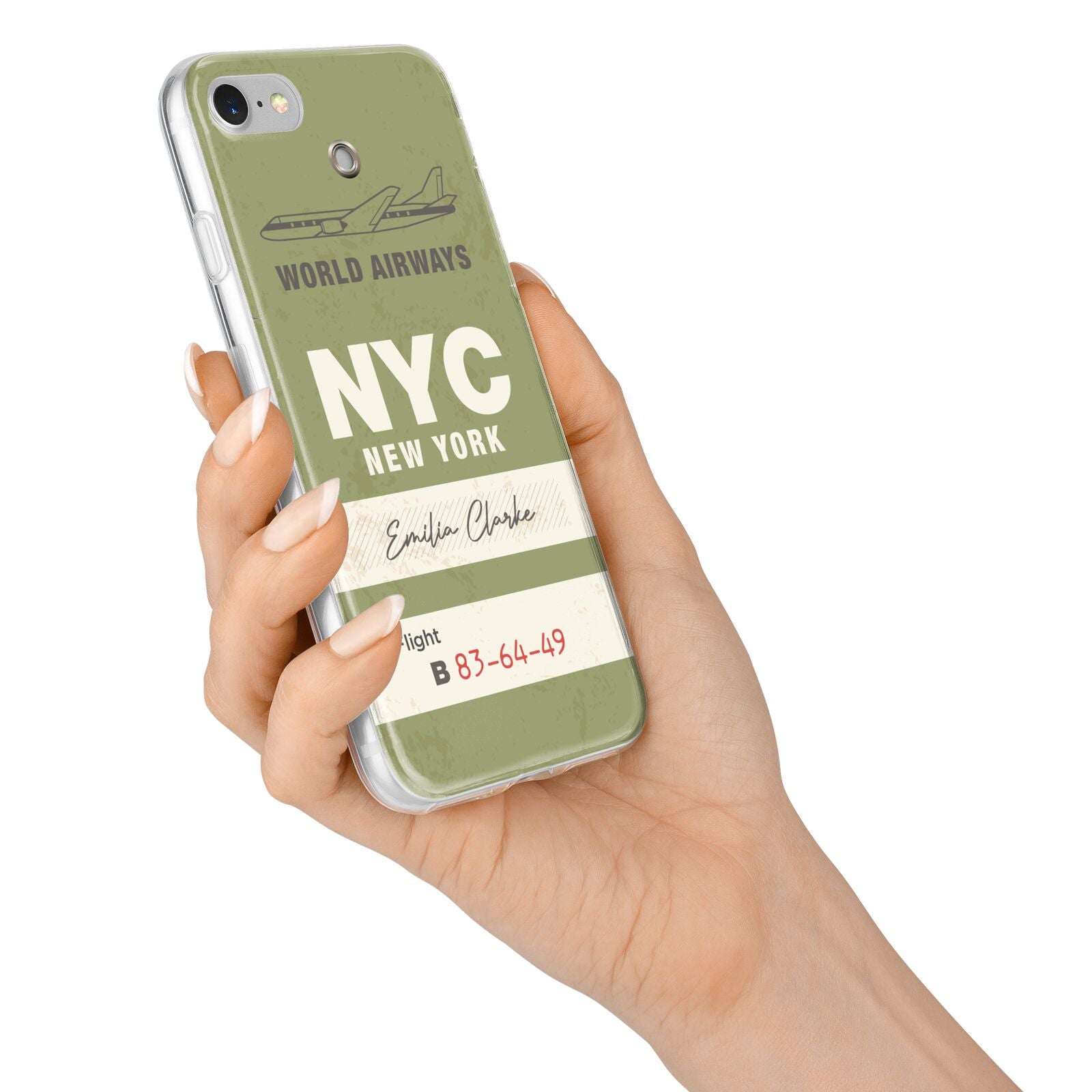 Personalised Vintage Baggage Tag iPhone 7 Bumper Case on Silver iPhone Alternative Image