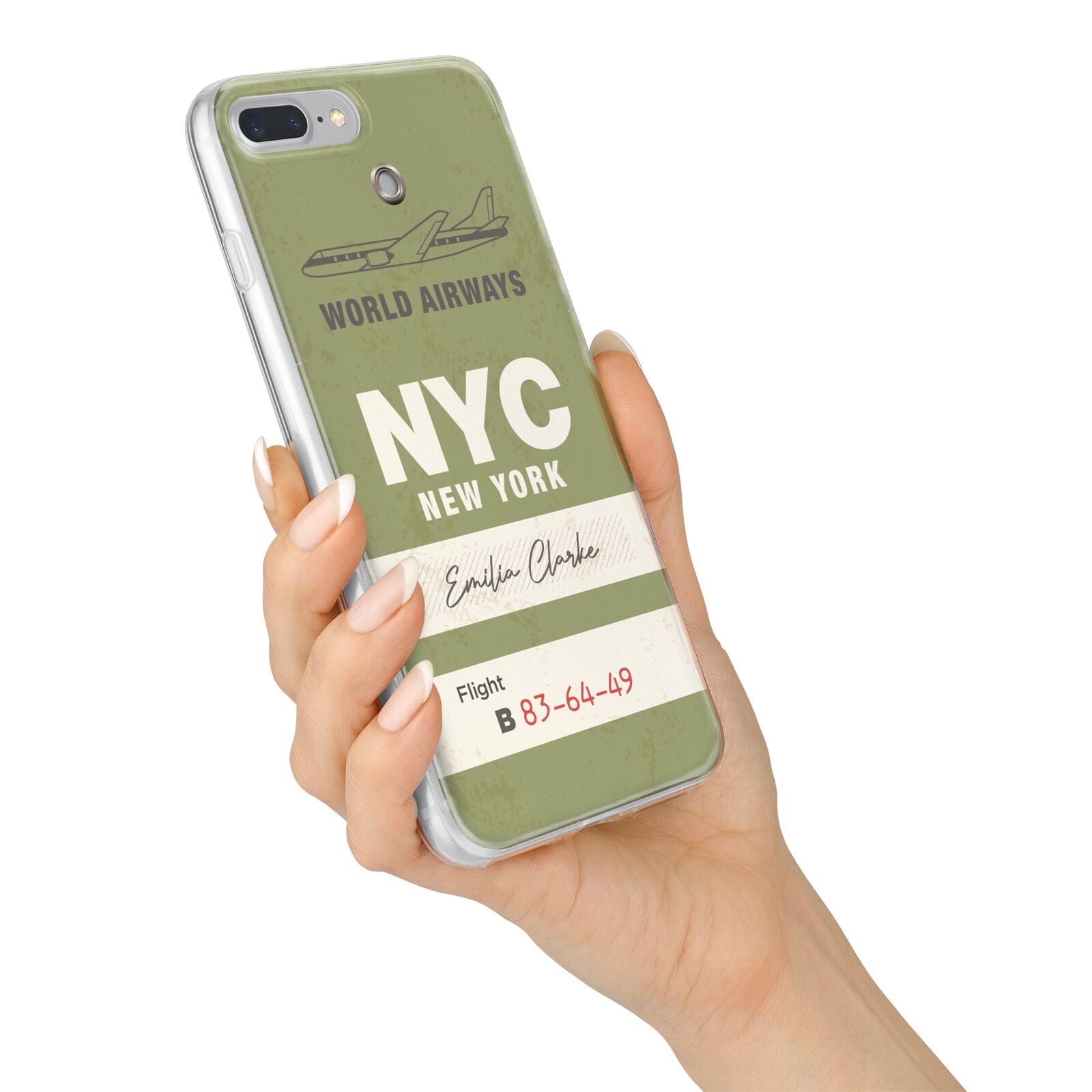 Personalised Vintage Baggage Tag iPhone 7 Plus Bumper Case on Silver iPhone Alternative Image