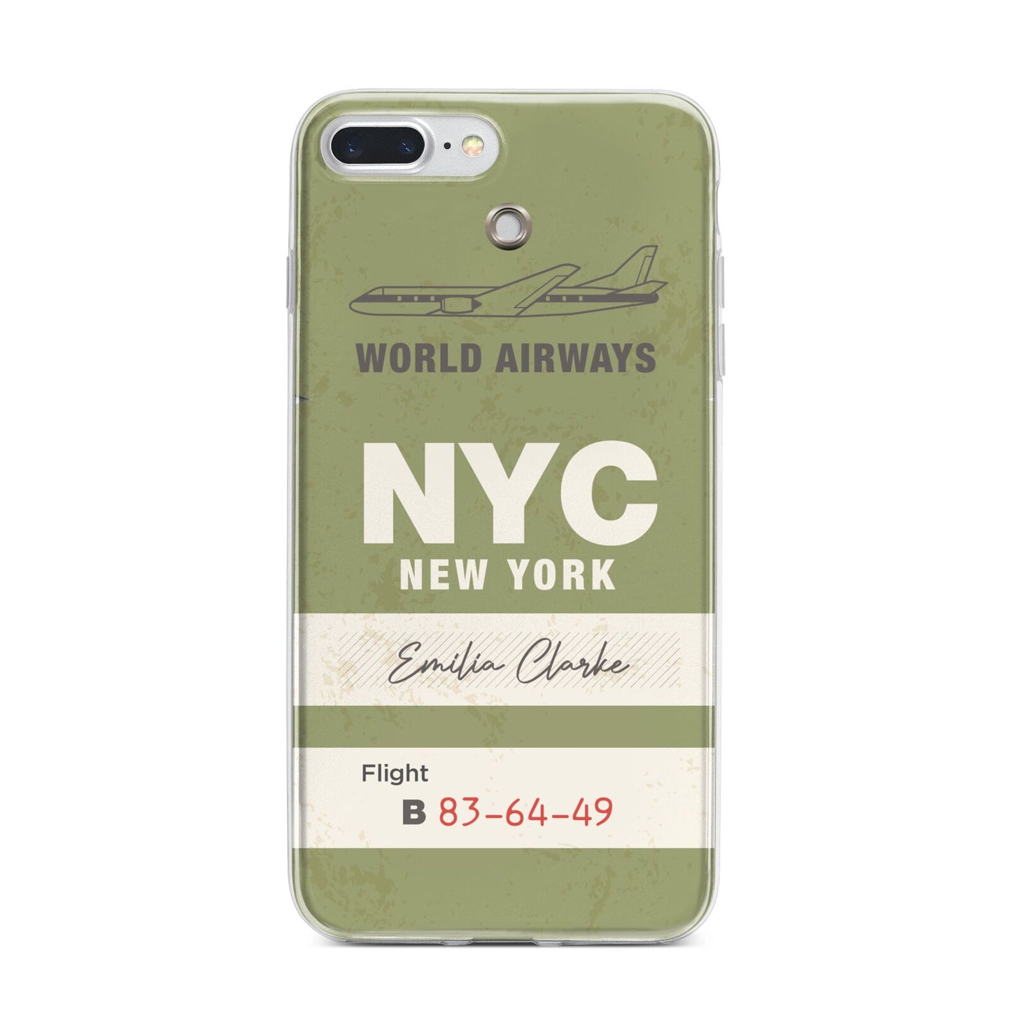 Personalised Vintage Baggage Tag iPhone 7 Plus Bumper Case on Silver iPhone
