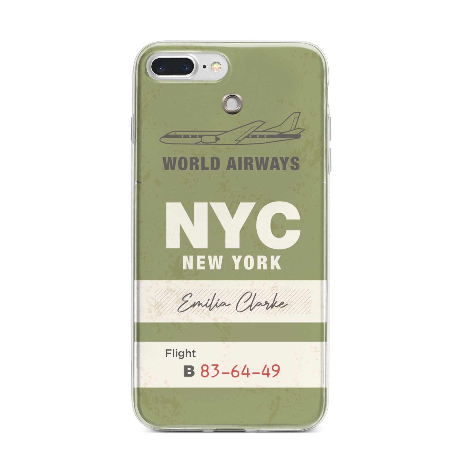 Personalised Vintage Baggage Tag iPhone 7 Plus Bumper Case on Silver iPhone
