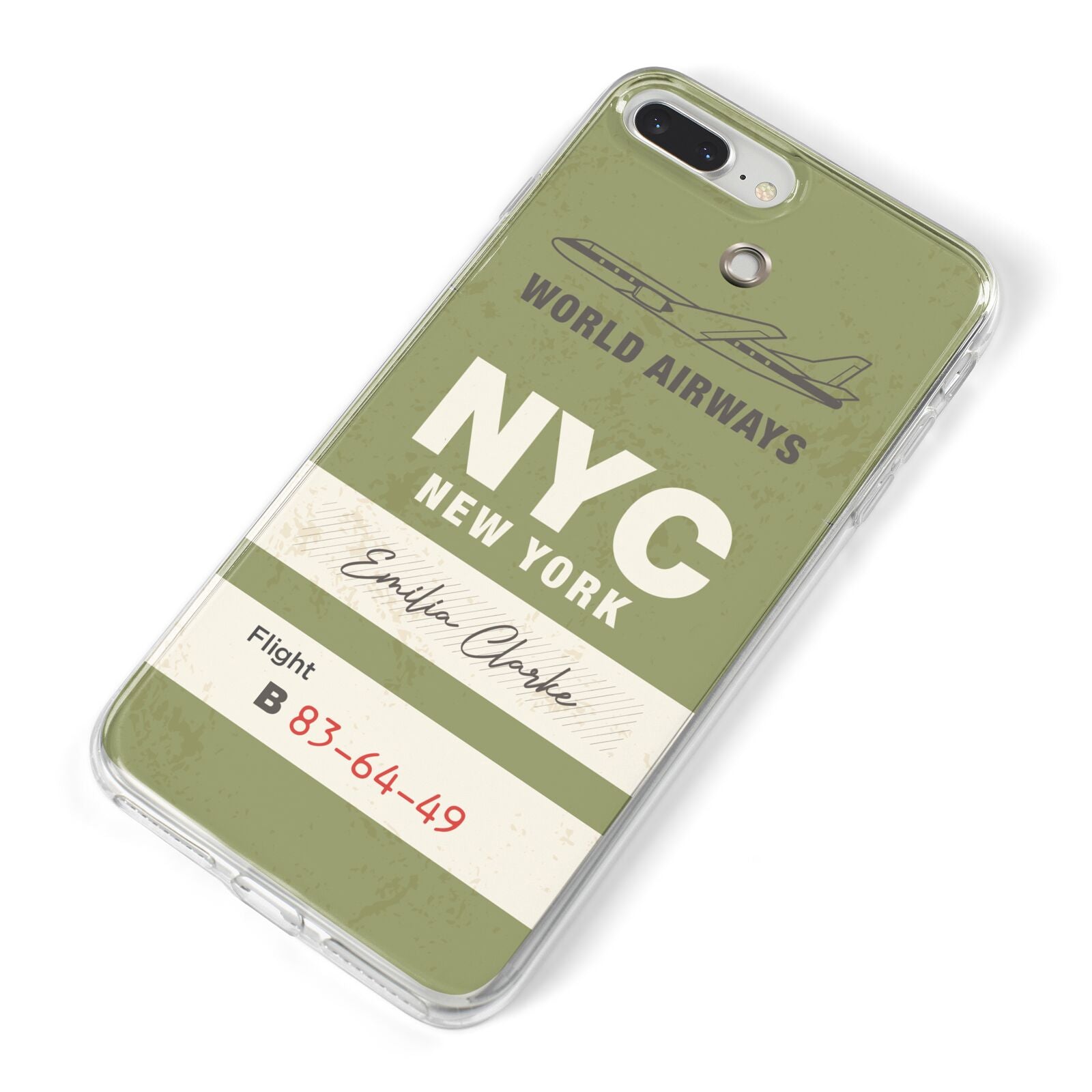 Personalised Vintage Baggage Tag iPhone 8 Plus Bumper Case on Silver iPhone Alternative Image