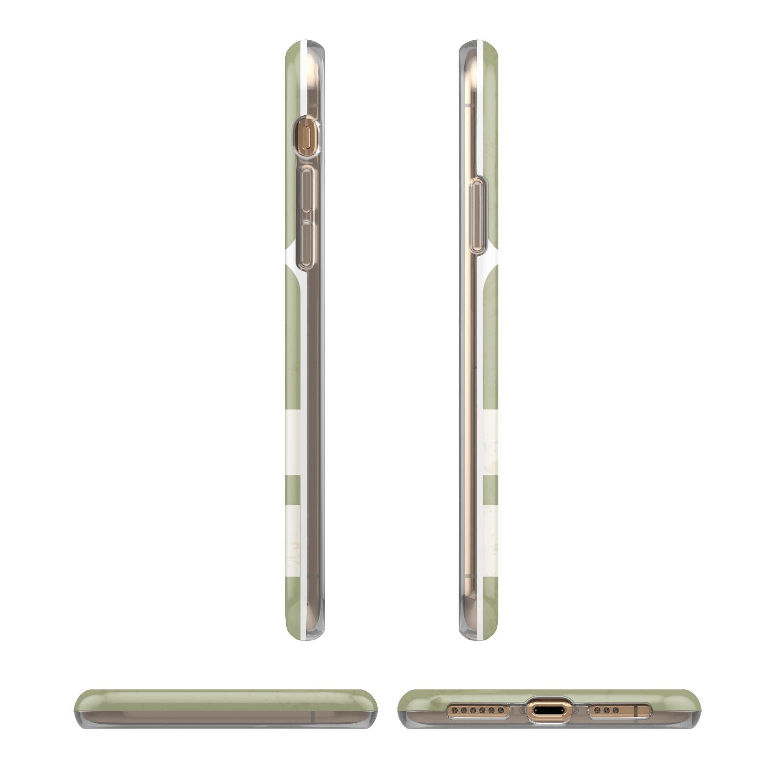 Personalised Vintage Baggage Tag iPhone XS 3D Tough Case in Gold Angled Images