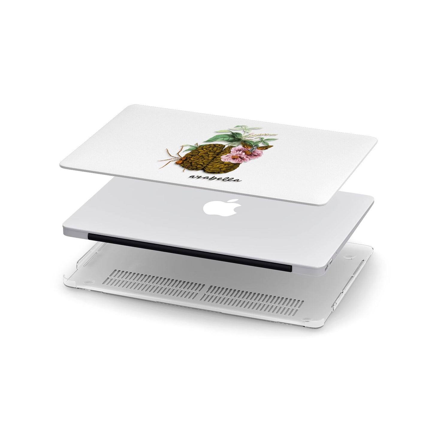 Personalised Vintage Brain Drawing Apple MacBook Case in Detail