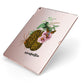 Personalised Vintage Brain Drawing Apple iPad Case on Rose Gold iPad Side View