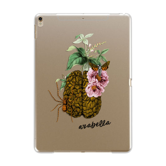 Personalised Vintage Brain Drawing Apple iPad Gold Case