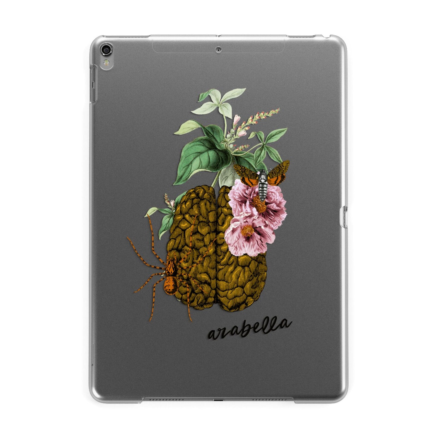 Personalised Vintage Brain Drawing Apple iPad Grey Case