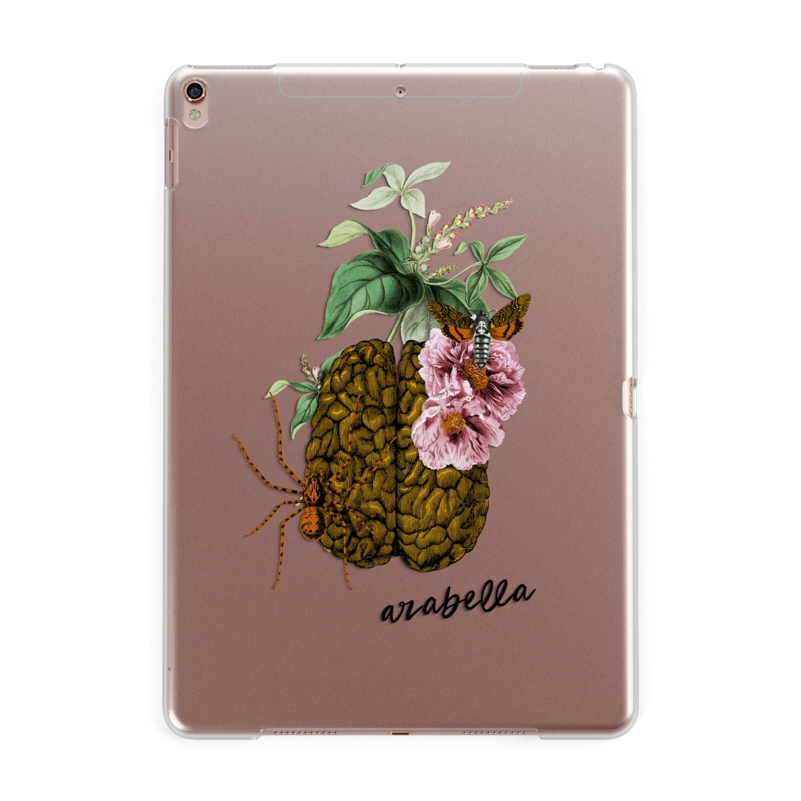 Personalised Vintage Brain Drawing Apple iPad Rose Gold Case