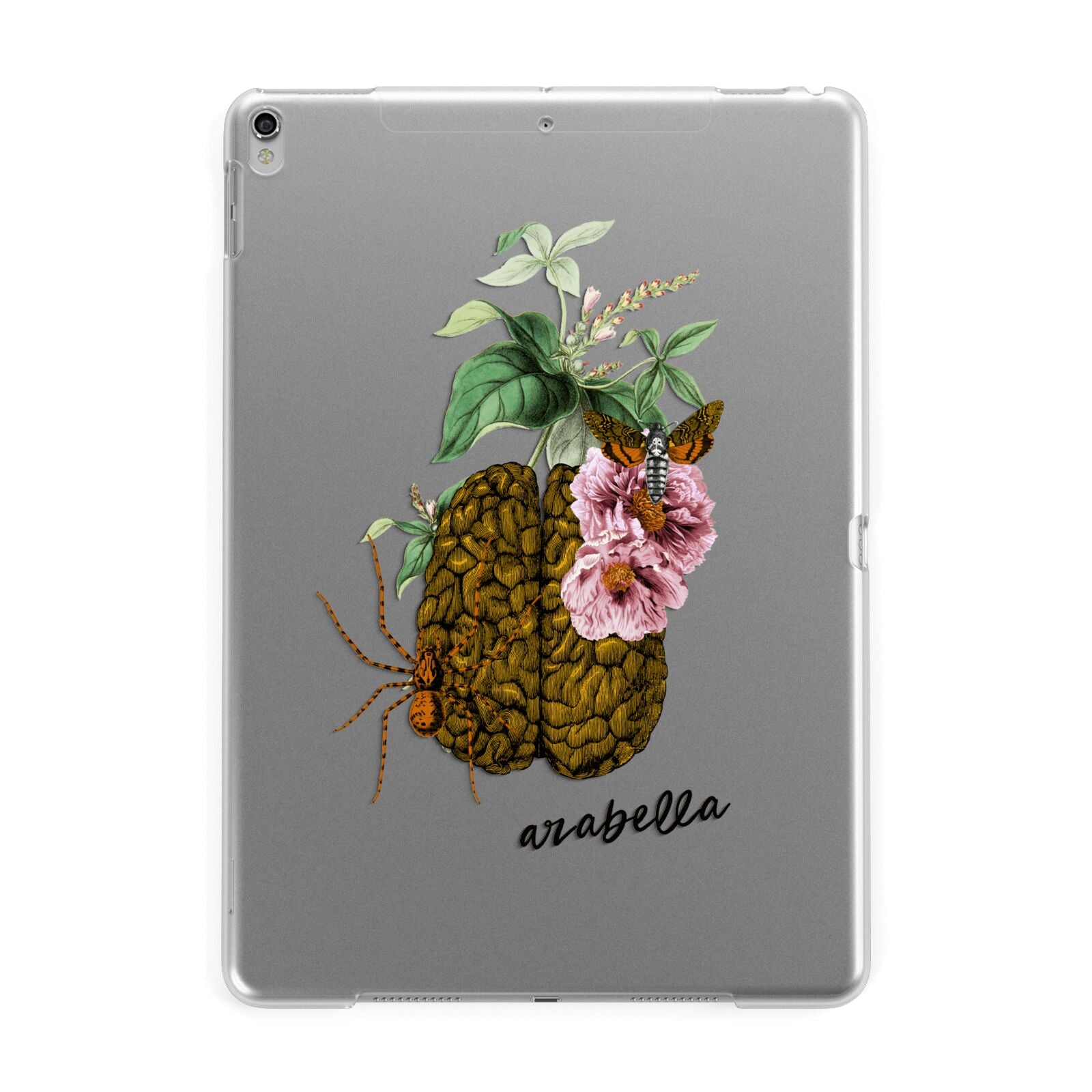 Personalised Vintage Brain Drawing Apple iPad Silver Case