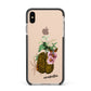 Personalised Vintage Brain Drawing Apple iPhone Xs Max Impact Case Black Edge on Gold Phone