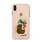 Personalised Vintage Brain Drawing Apple iPhone Xs Max Impact Case Pink Edge on Gold Phone