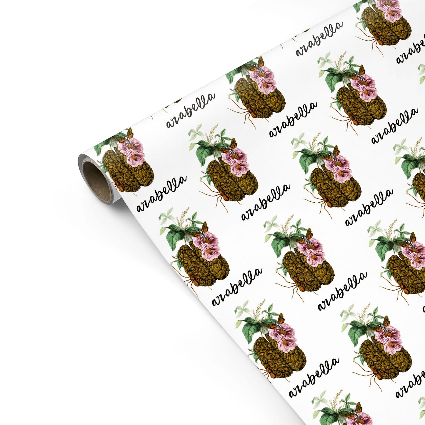 Personalised Vintage Brain Drawing Personalised Gift Wrap