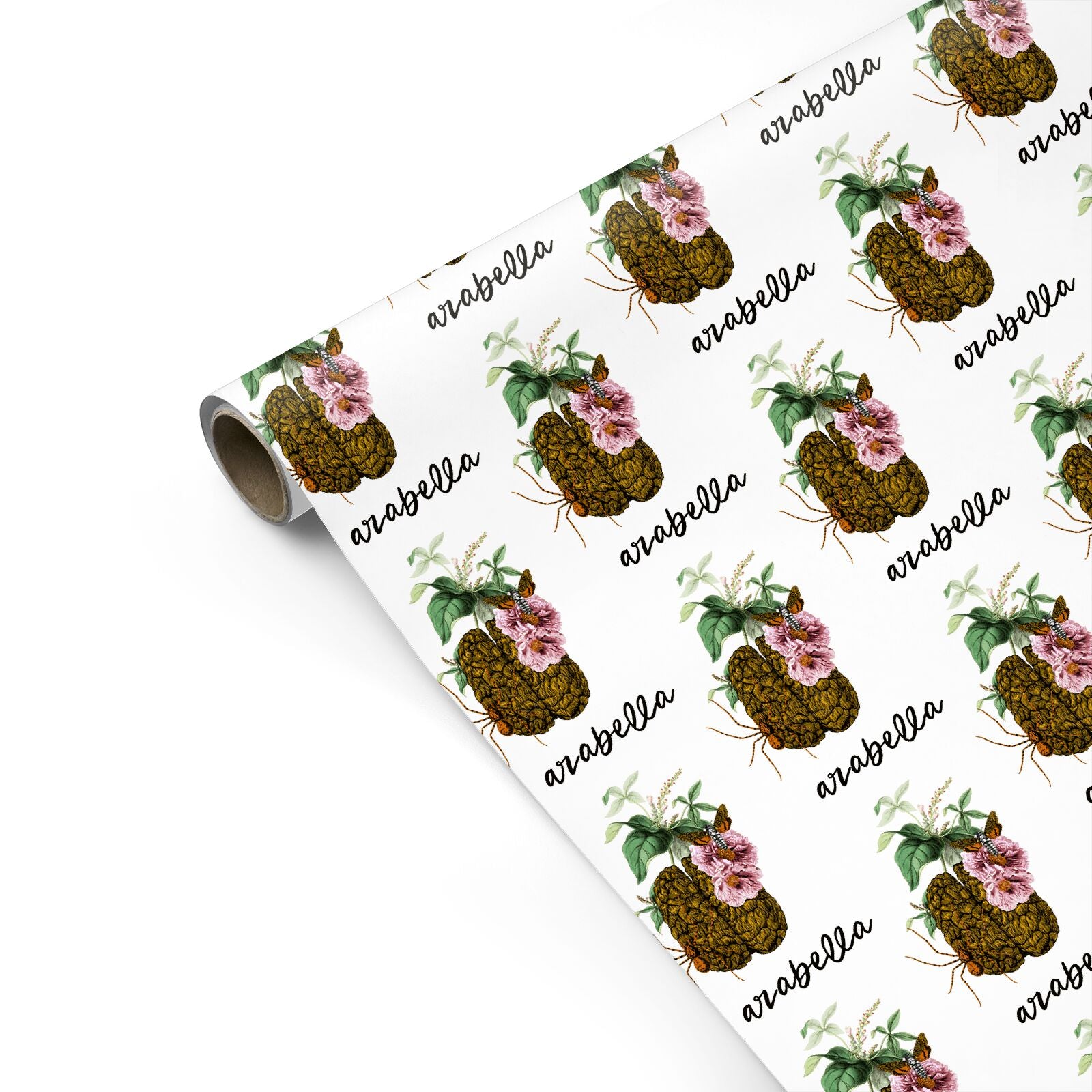 Personalised Vintage Brain Drawing Personalised Gift Wrap