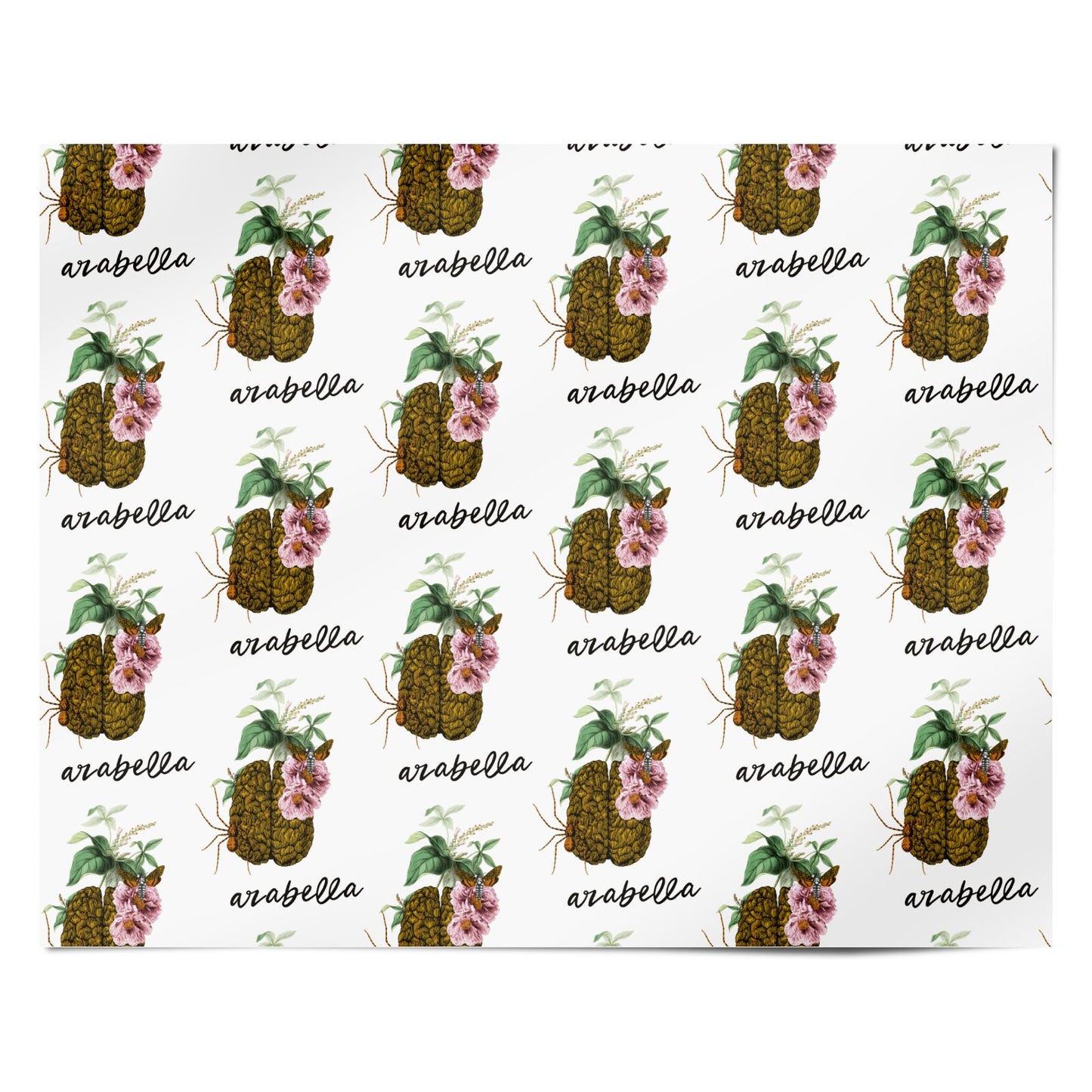Personalised Vintage Brain Drawing Personalised Wrapping Paper Alternative